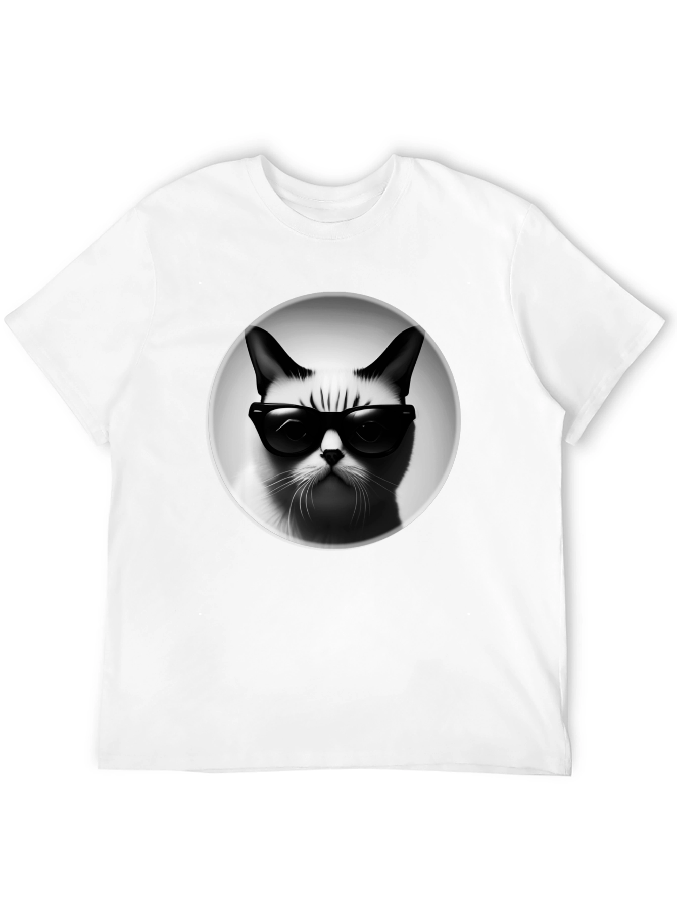 Cool Cat Graphic Tee - Black Cotton T-Shirt