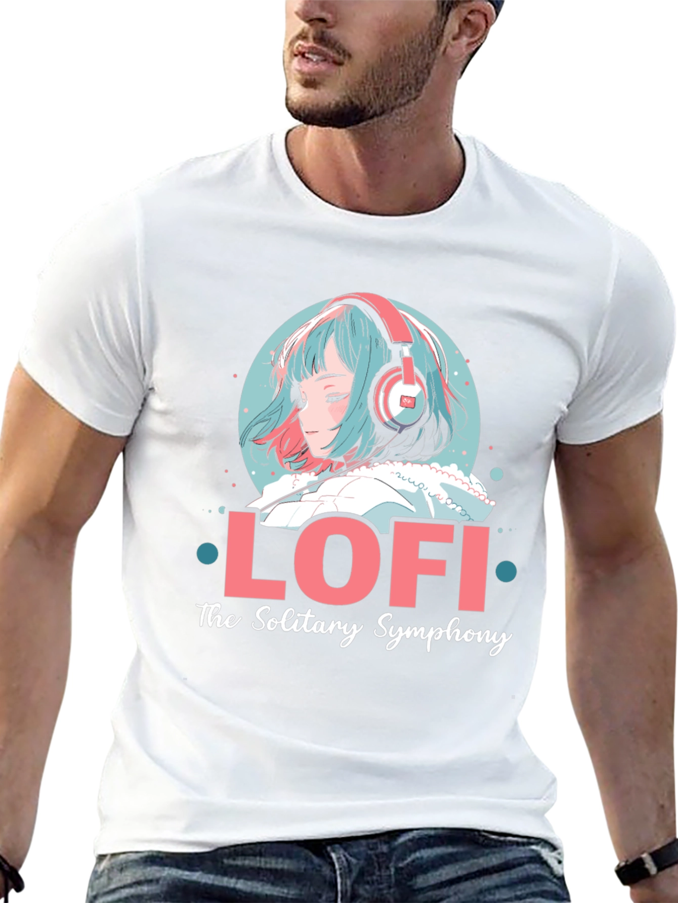 Lofi Anime Girl Graphic Black T-Shirt