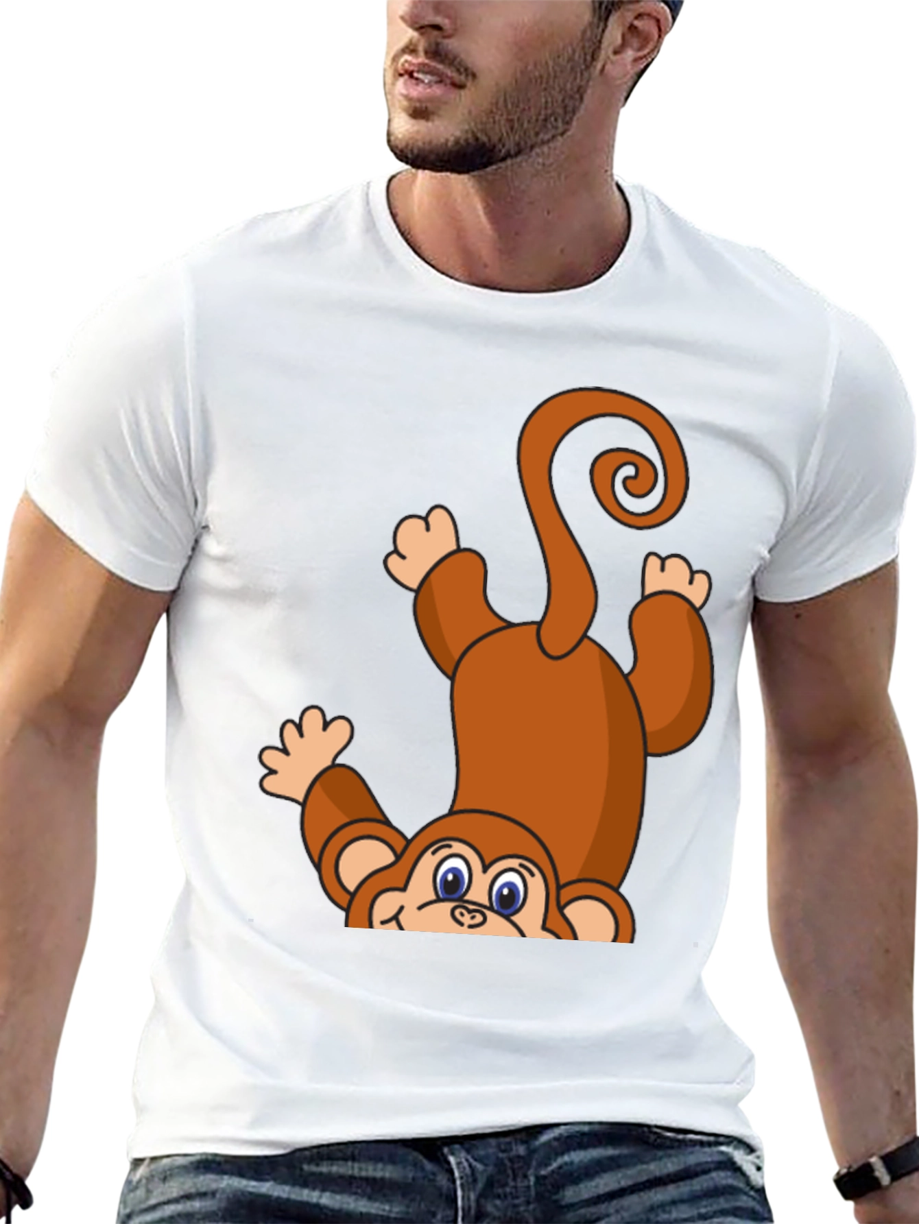 Monkey Graphic T-Shirt - Fun Animal Print Tee