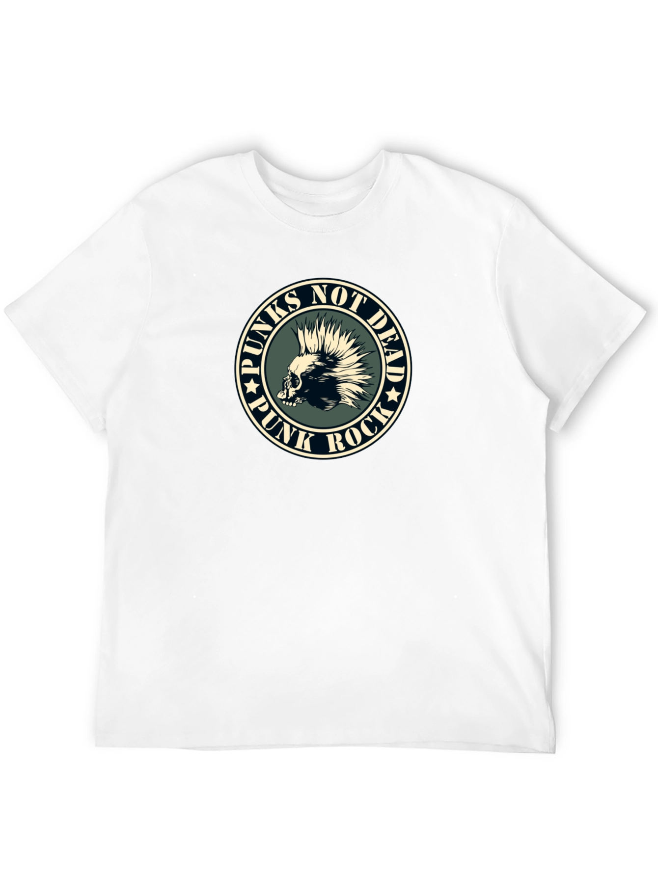 Punks Not Dead Skull Graphic T-Shirt - Rock Tee