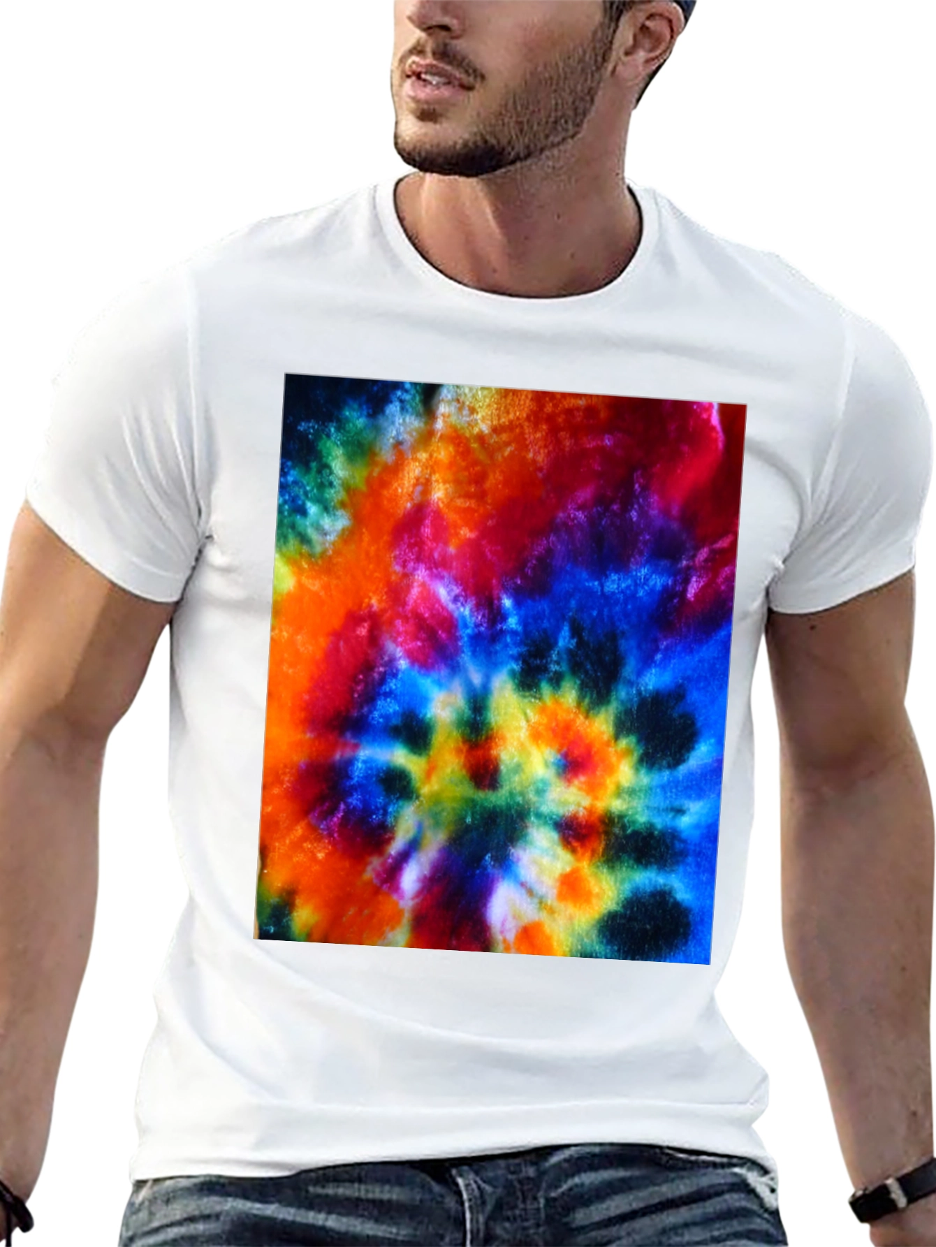 Psychedelic Tie-Dye Graphic Black T-Shirt