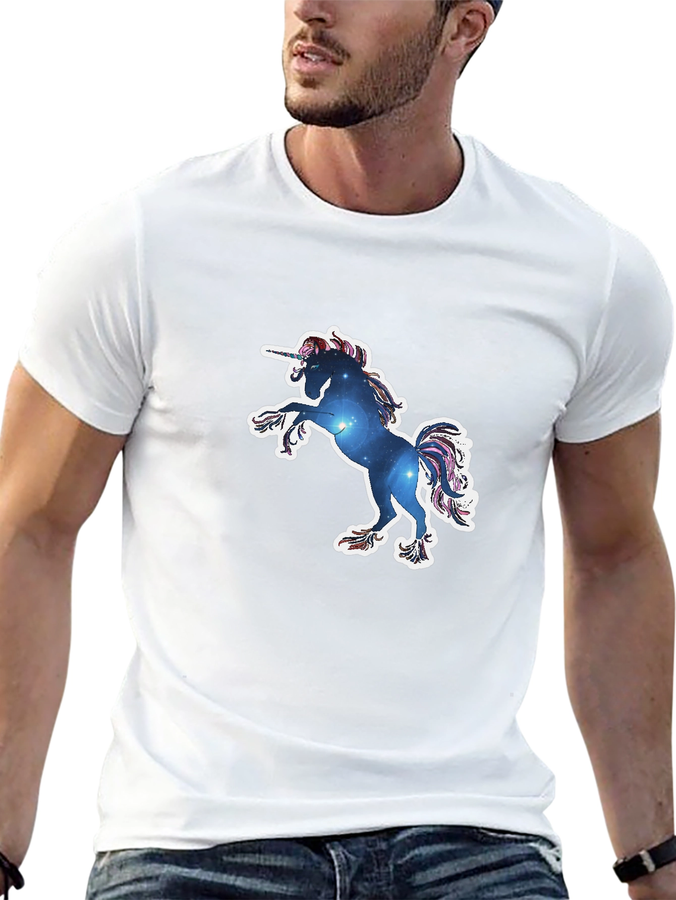 Unicorn Galaxy Graphic Tee - Black