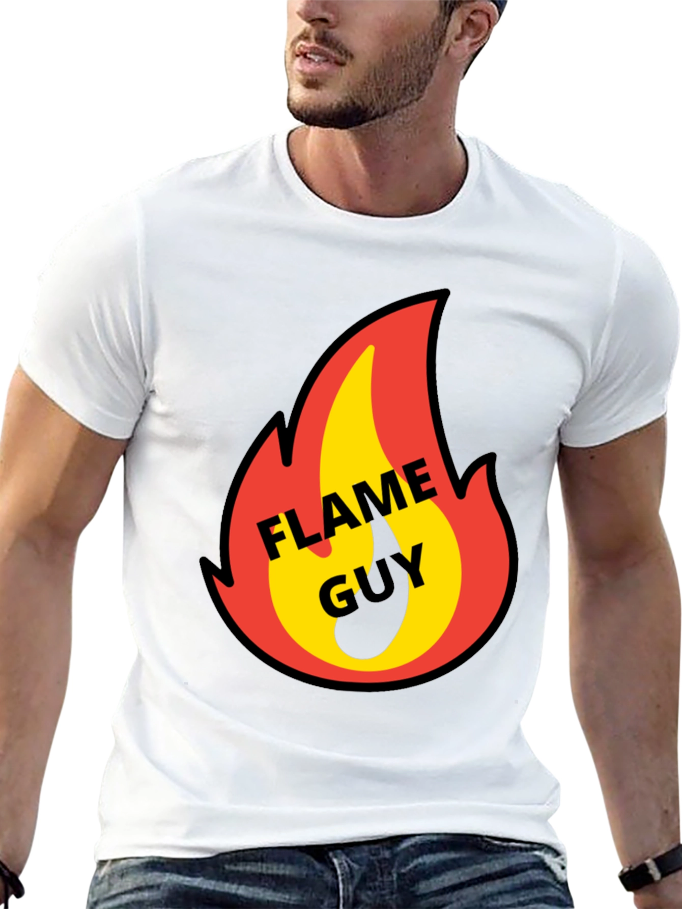 Flame Guy Graphic T-Shirt - Black Cotton Tee