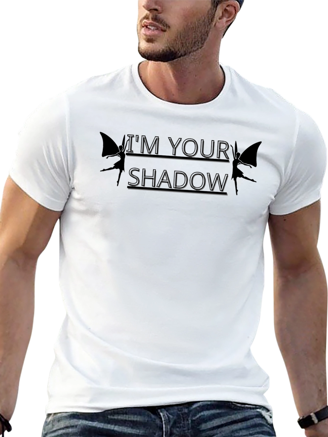 Im Your Shadow Graphic Tee - Black Crew Neck