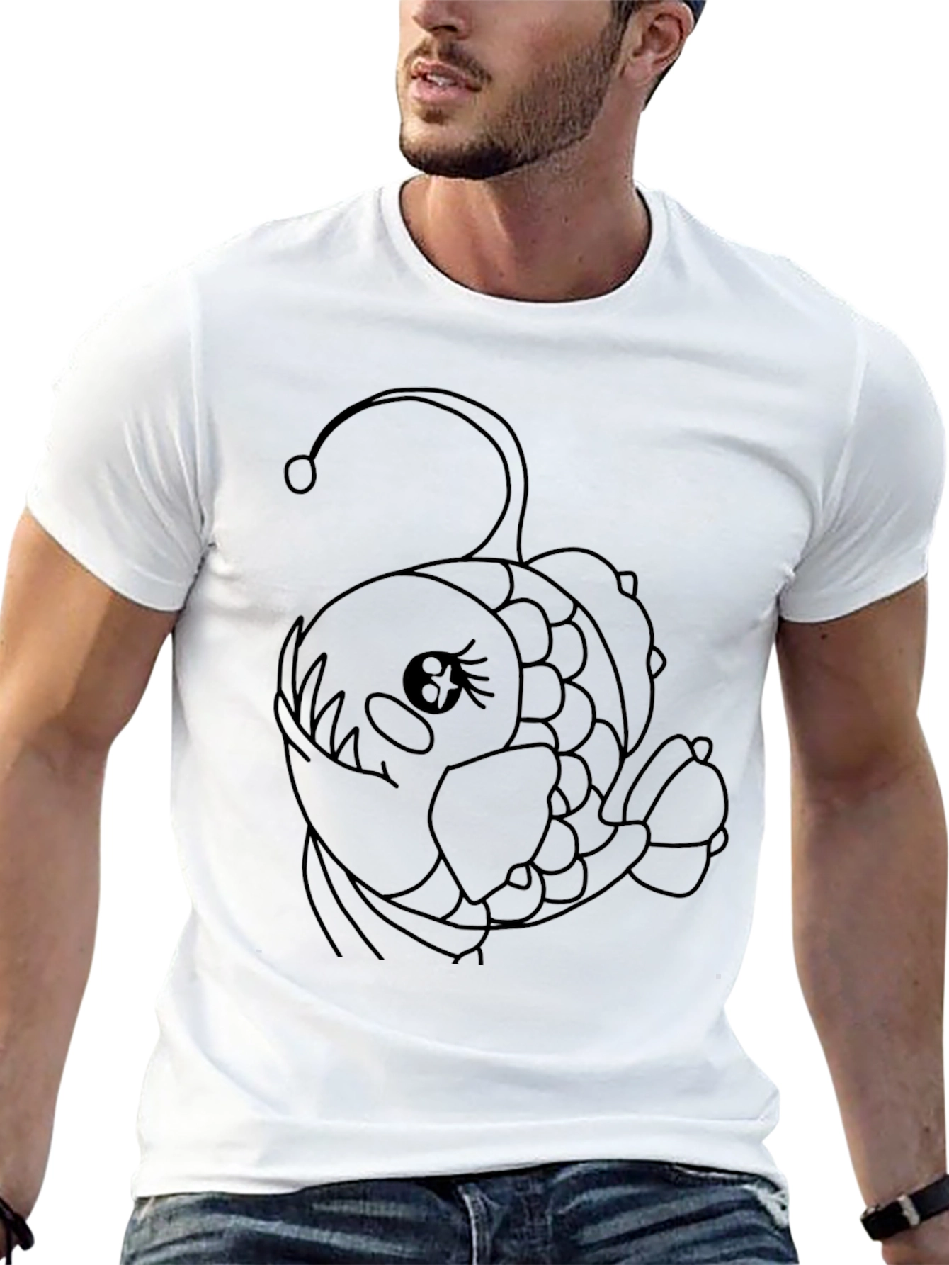 Anglerfish Graphic Tee - Black