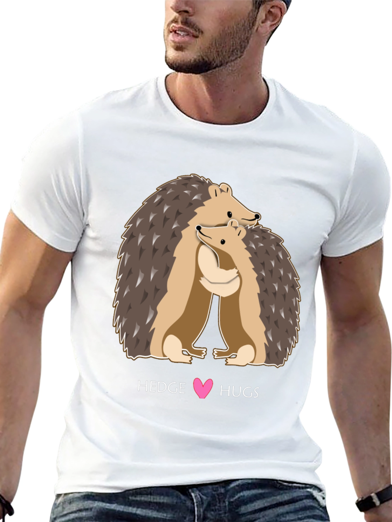 Hedgehog Hugs Graphic Tee - Cute Animal Lover T-Shirt