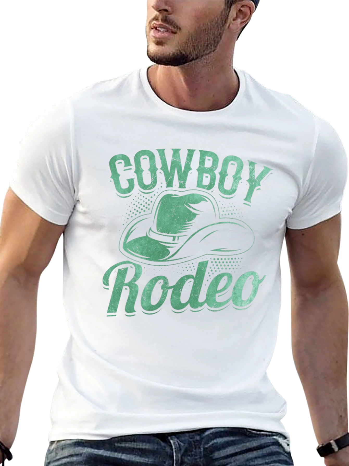 Cowboy Rodeo Graphic Tee - Western Style Black T-Shirt