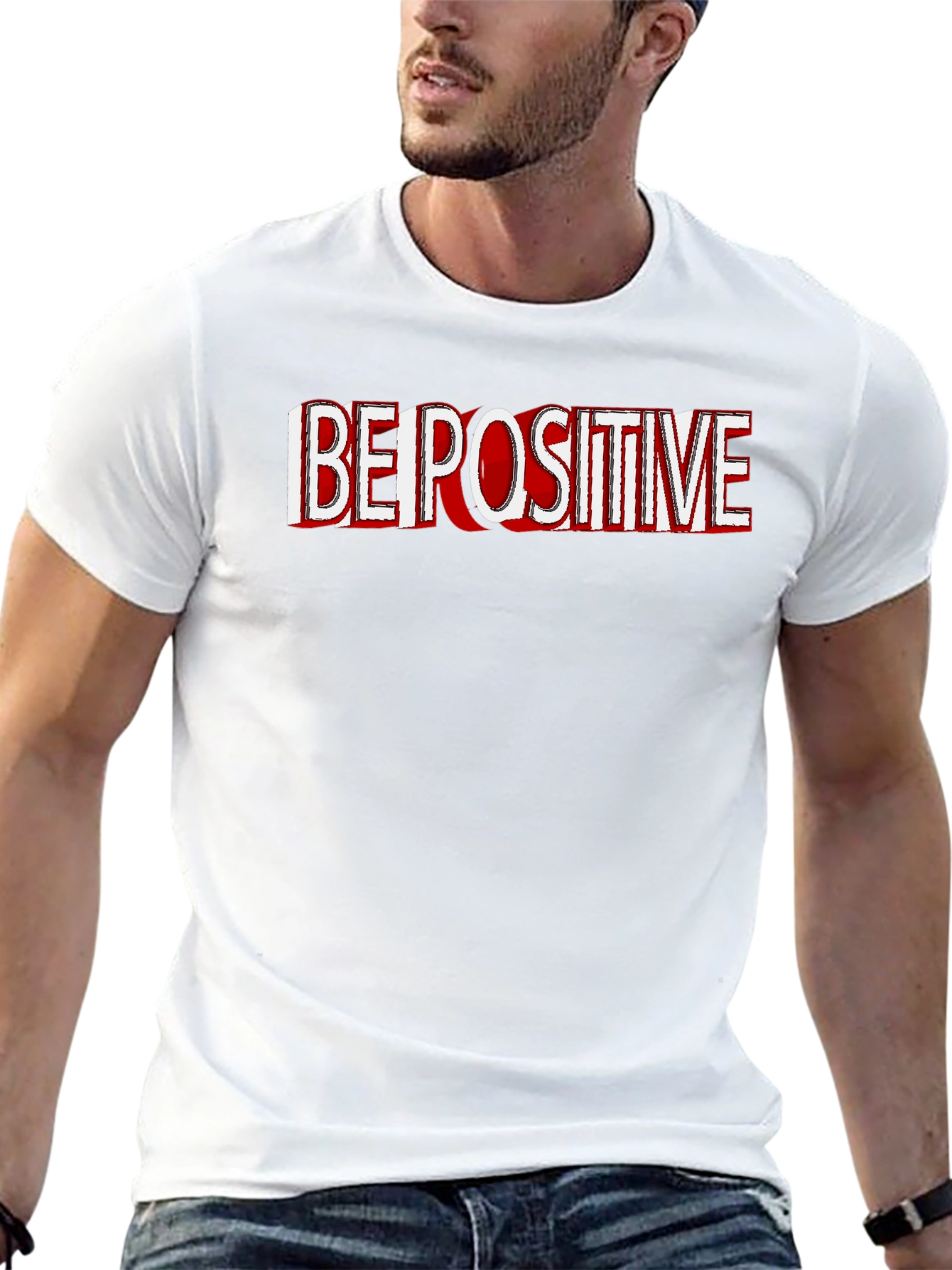 Be Positive Black Graphic Tee