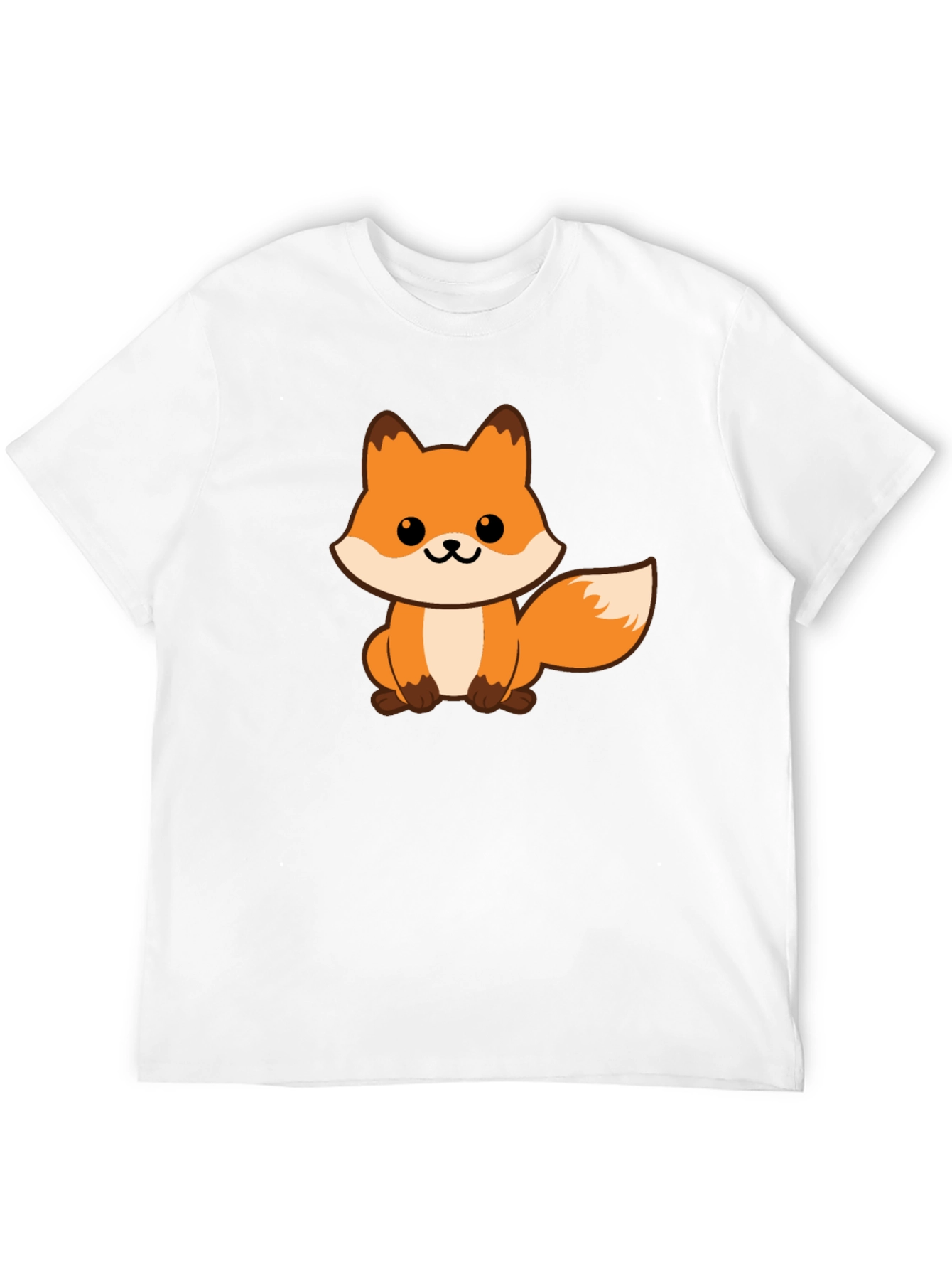 Cute Fox Graphic Black T-Shirt