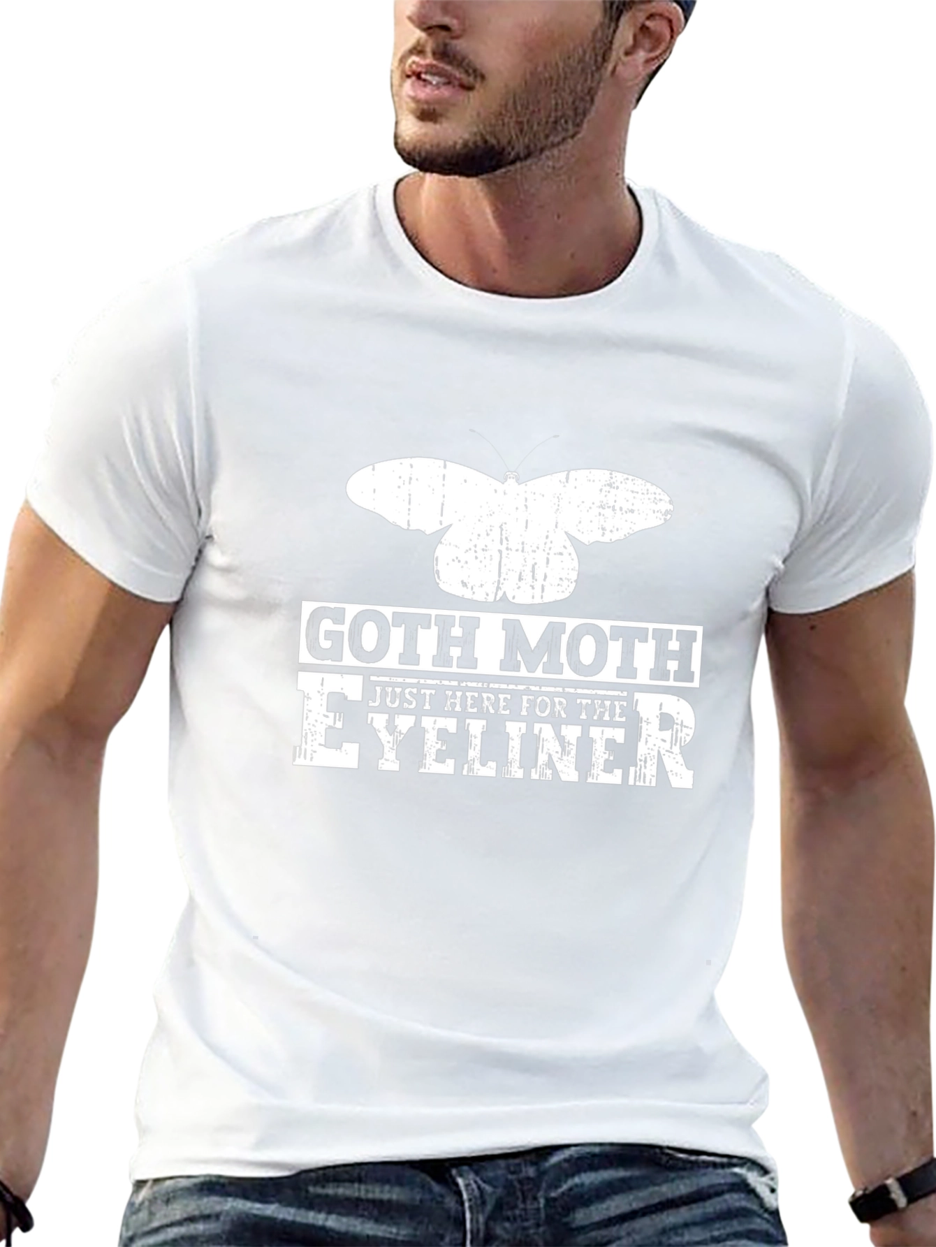 Goth Moth Eyeliner Graphic T-Shirt