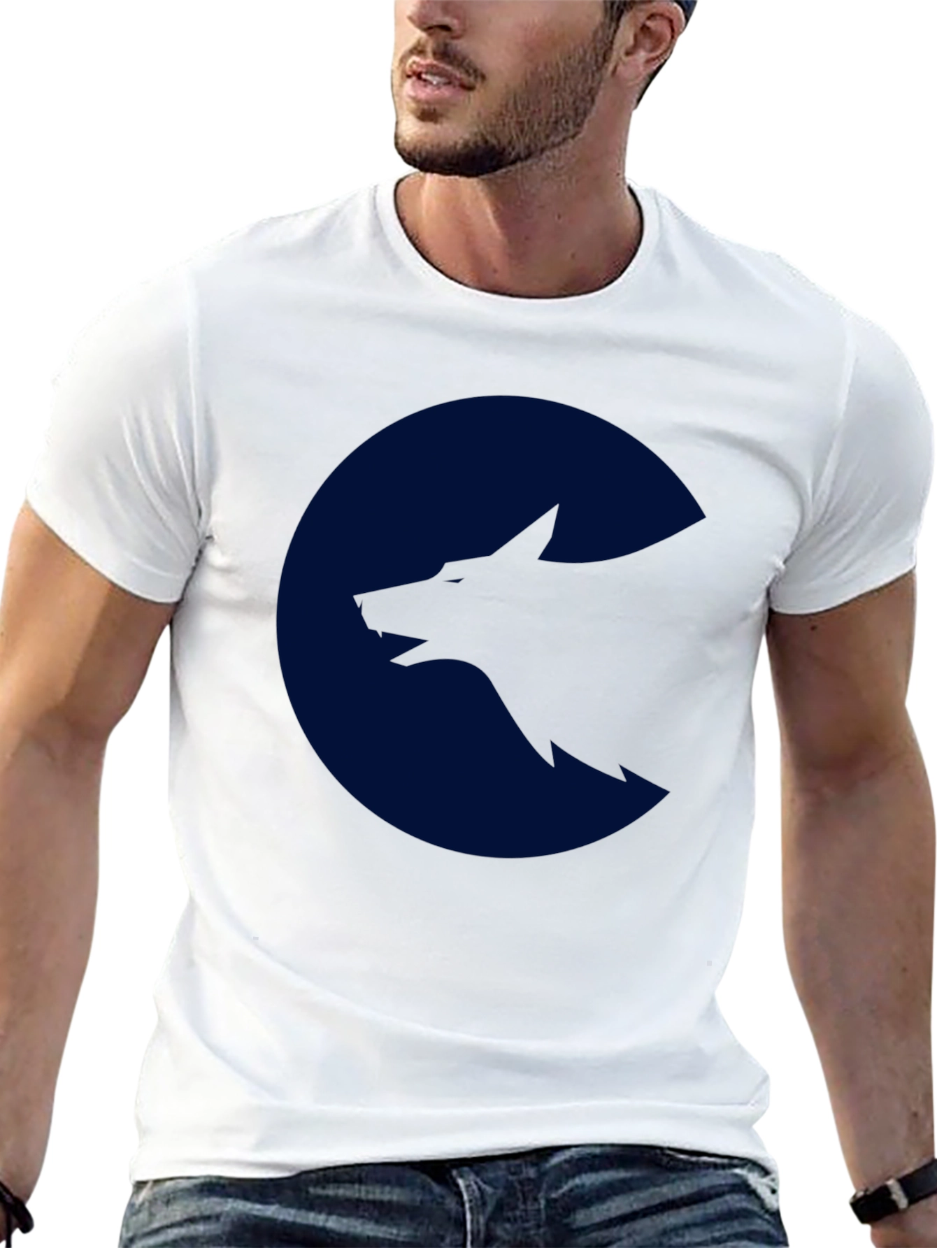 Wolf Silhouette Graphic Black T-Shirt
