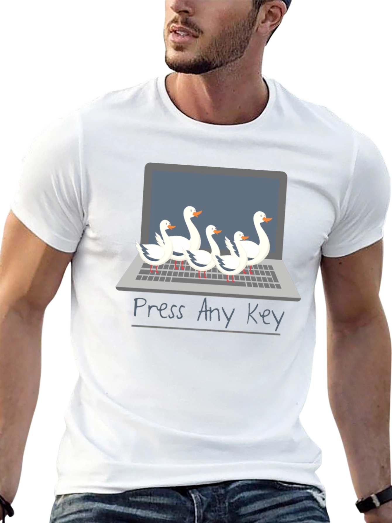 Funny Press Any Key Goose T-Shirt