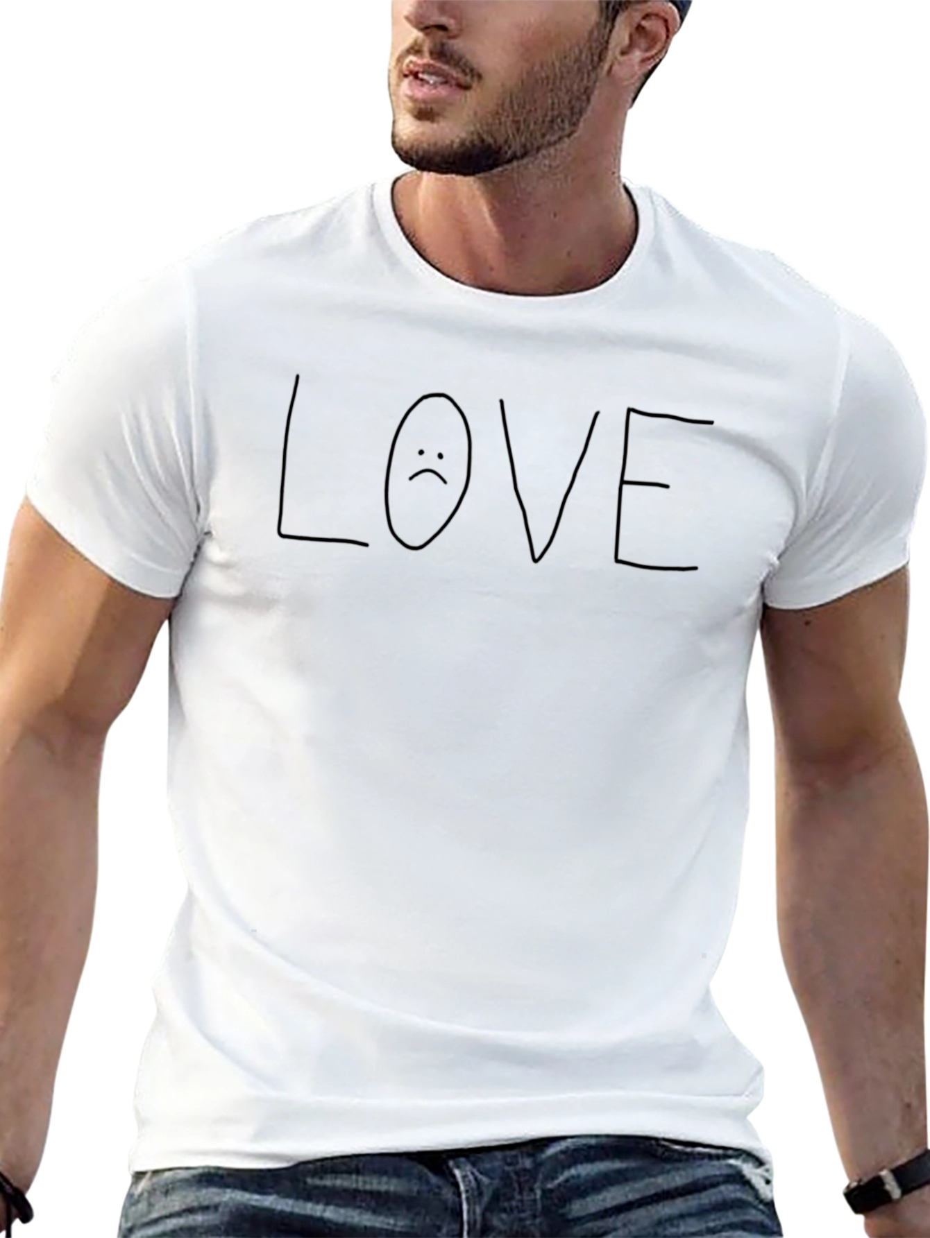 Sad Love T-Shirt - Casual Style Black Tee