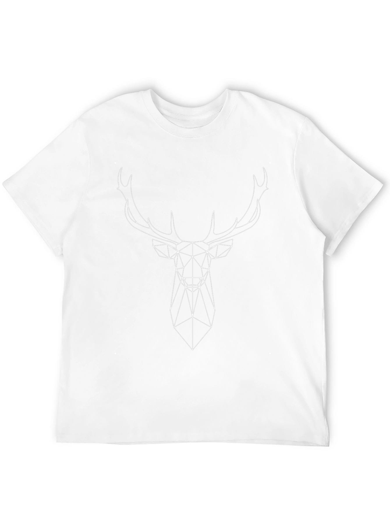 Geometric Deer Head Black T-Shirt