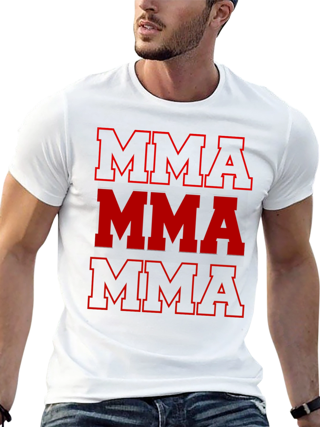 MMA Red Letter Graphic Black T-Shirt