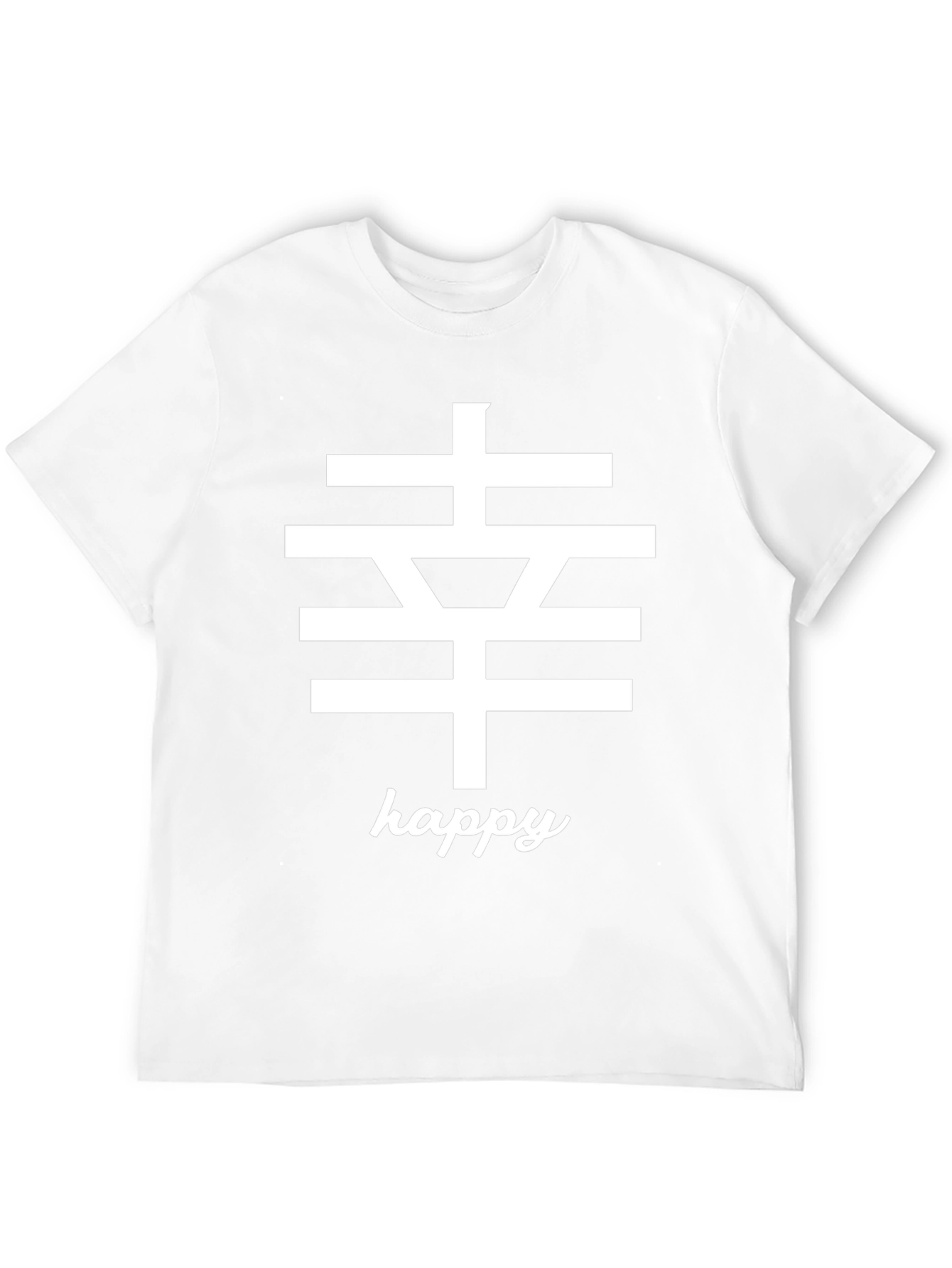 Happy Kanji Symbol Graphic T-Shirt - Soft Cotton Tee