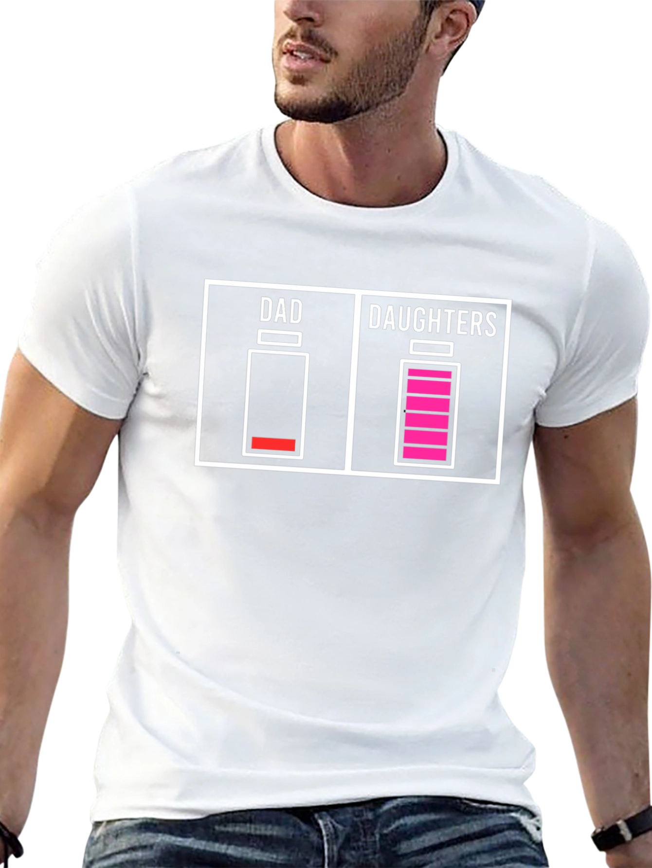 Dad Low Battery Daughters Full T-Shirt