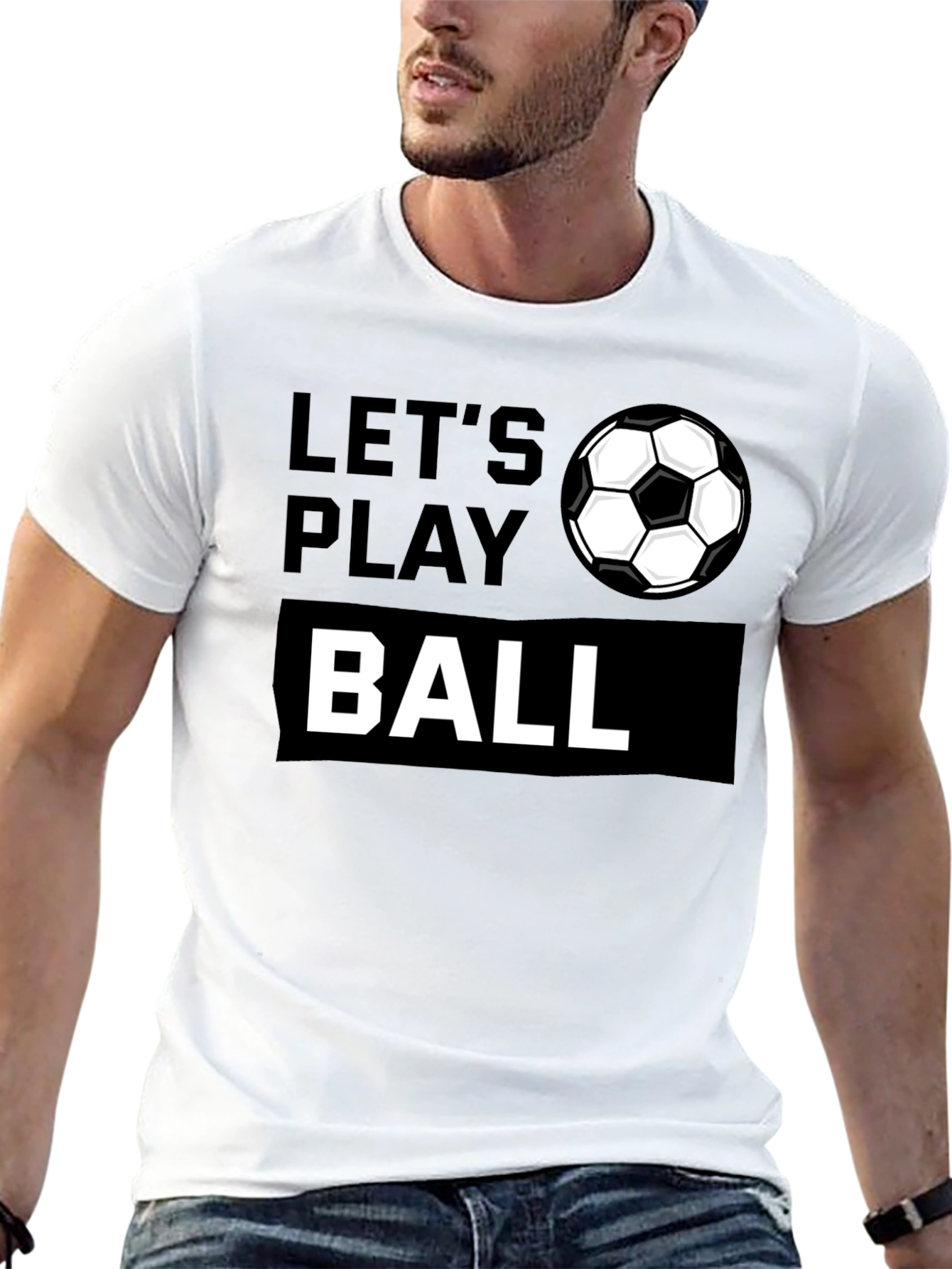 Lets Play Ball Graphic Tee - Soccer Shirt