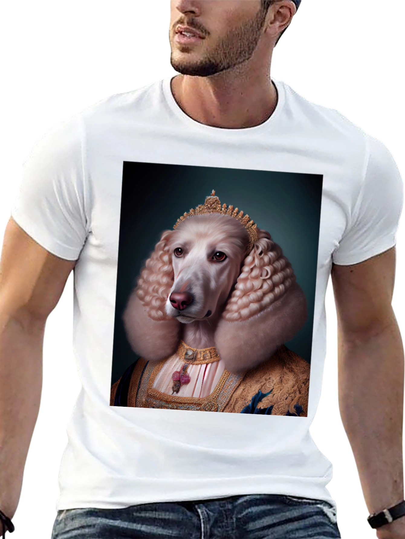 Royal Dog Portrait T-Shirt - Unique Apparel