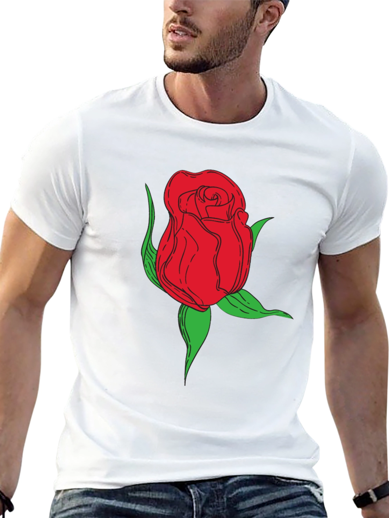 Rose Graphic Black T-Shirt