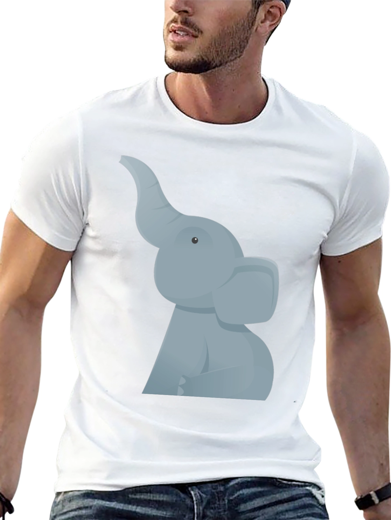 Elephant Graphic Tee - Black Cotton T-Shirt