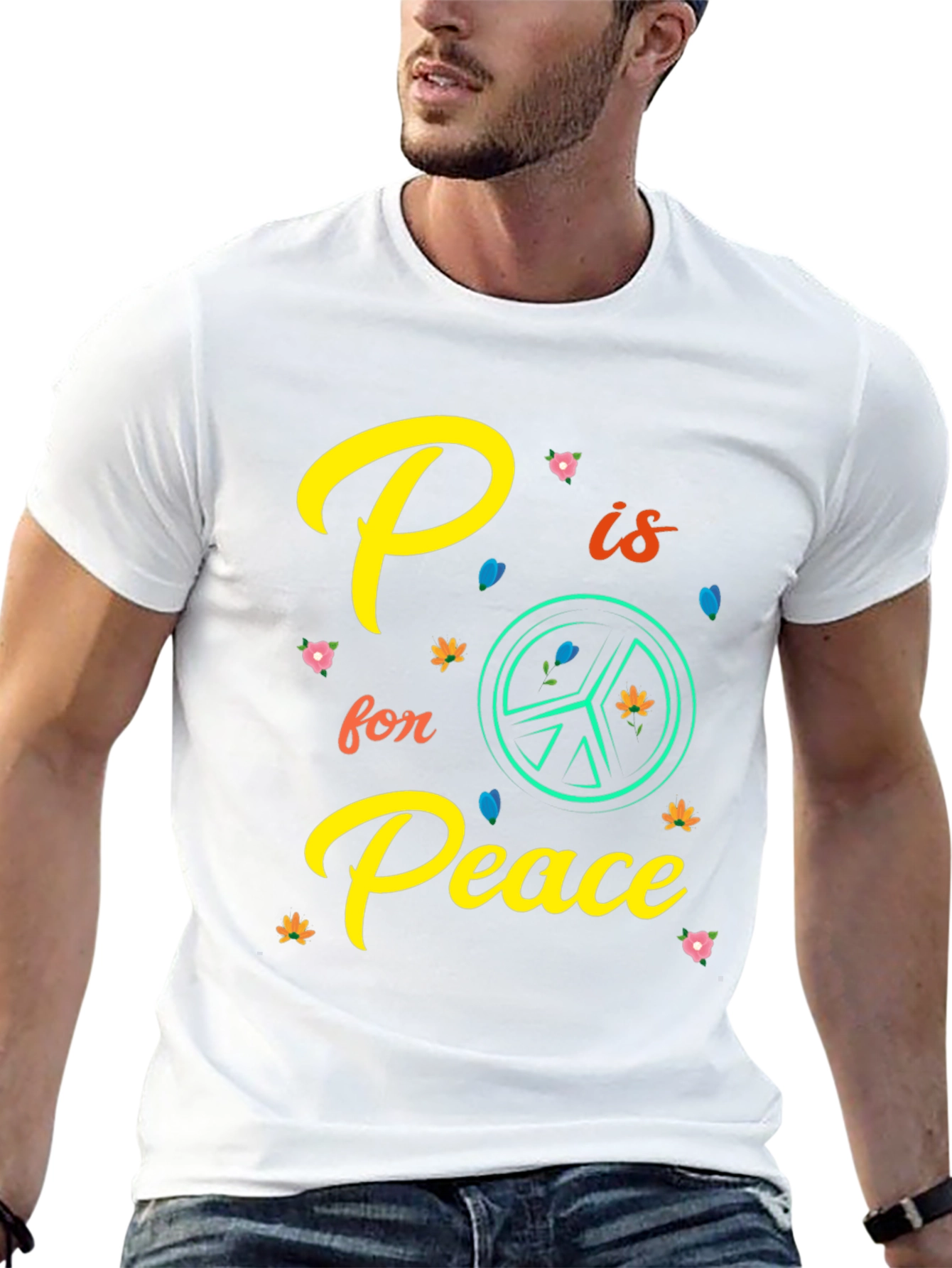 P is for Peace Black T-Shirt