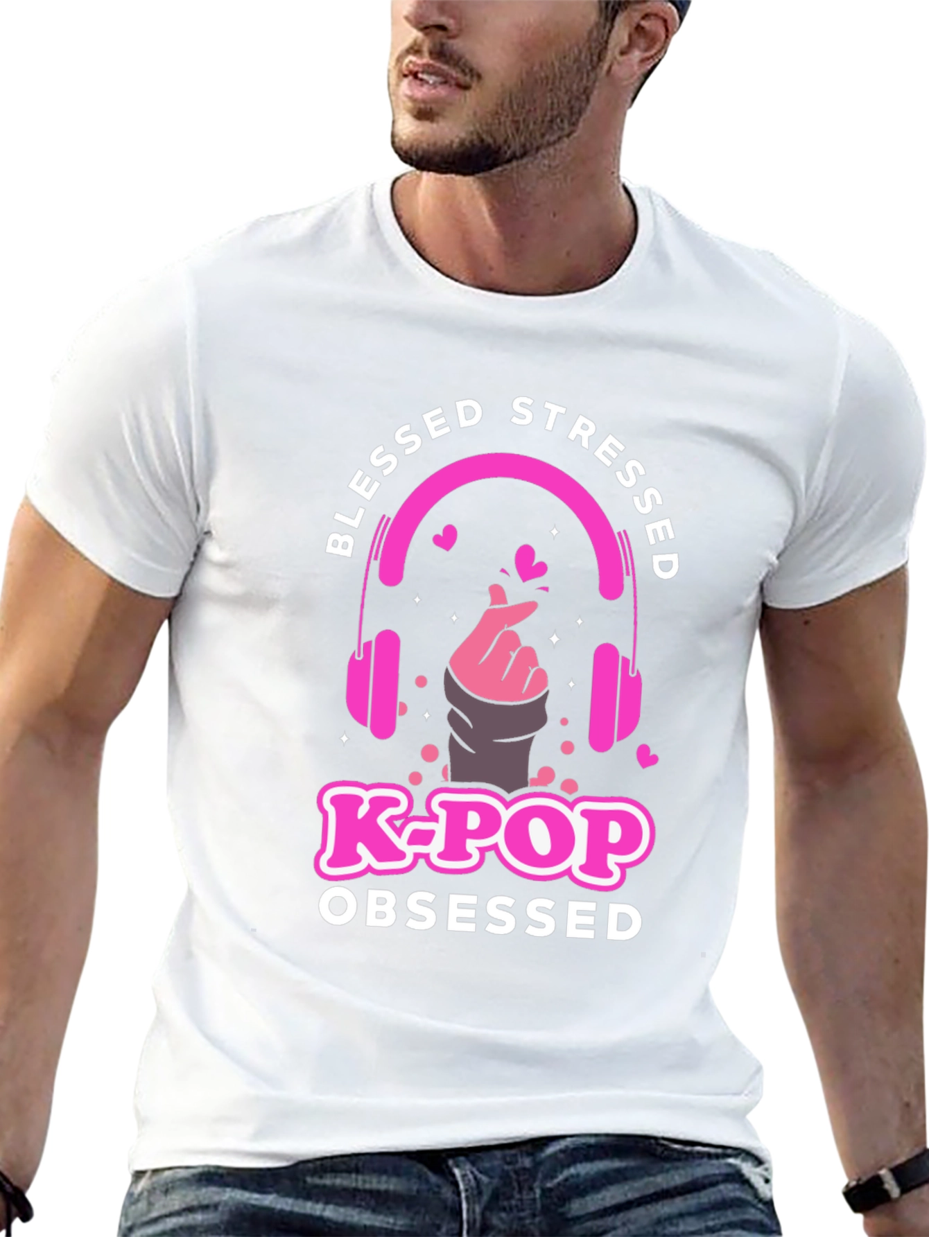 Blessed Stressed K-Pop Obsessed Graphic T-Shirt