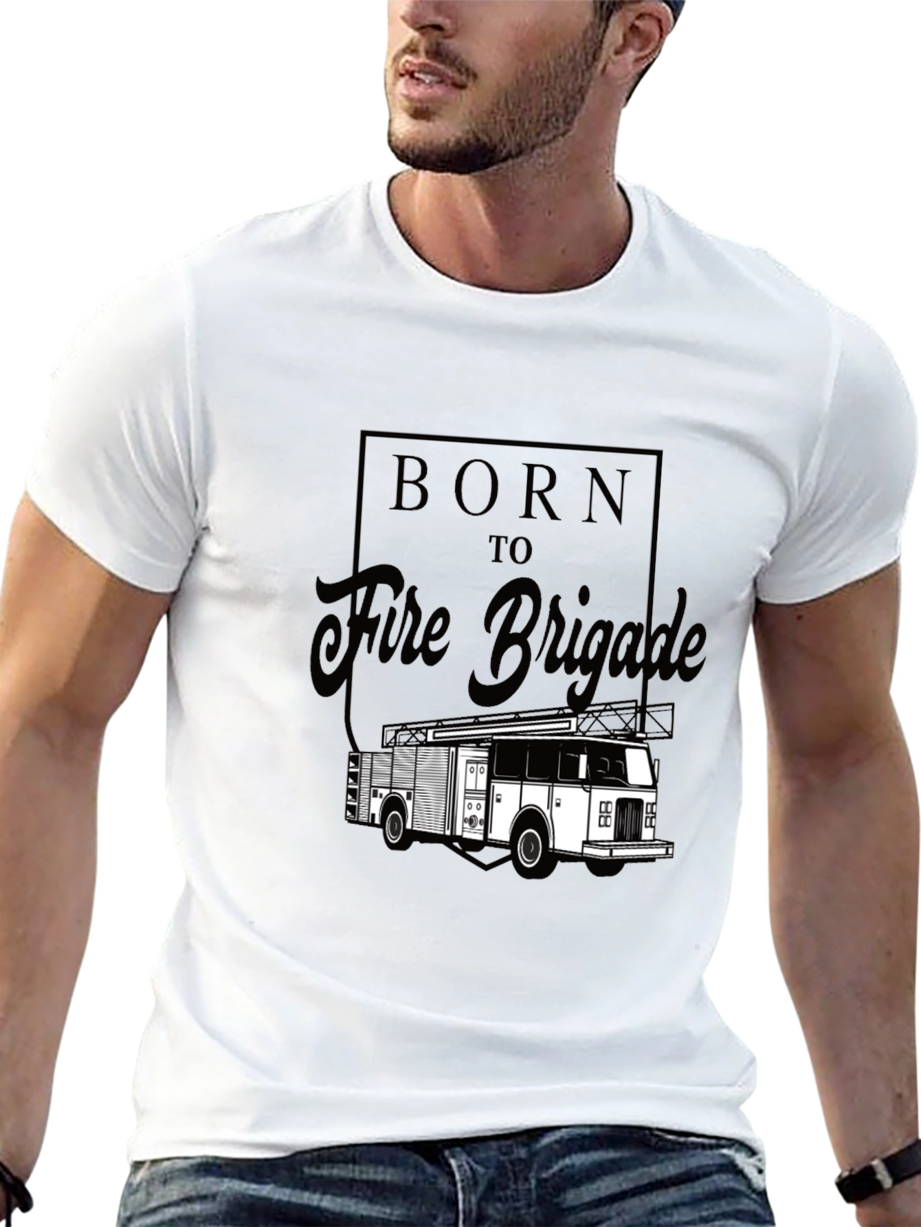 Born to Fire Brigade Black Graphic T-Shirt