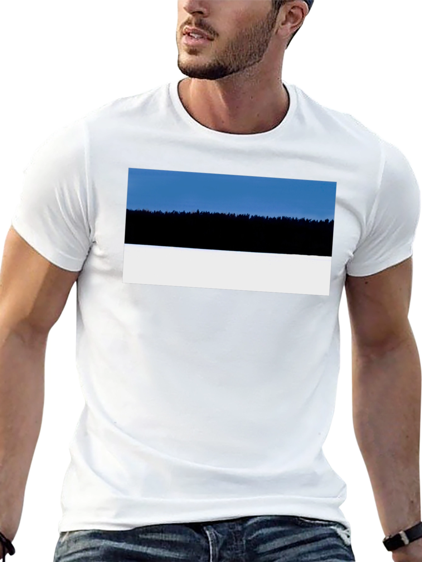 Estonia Landscape T-Shirt - Black