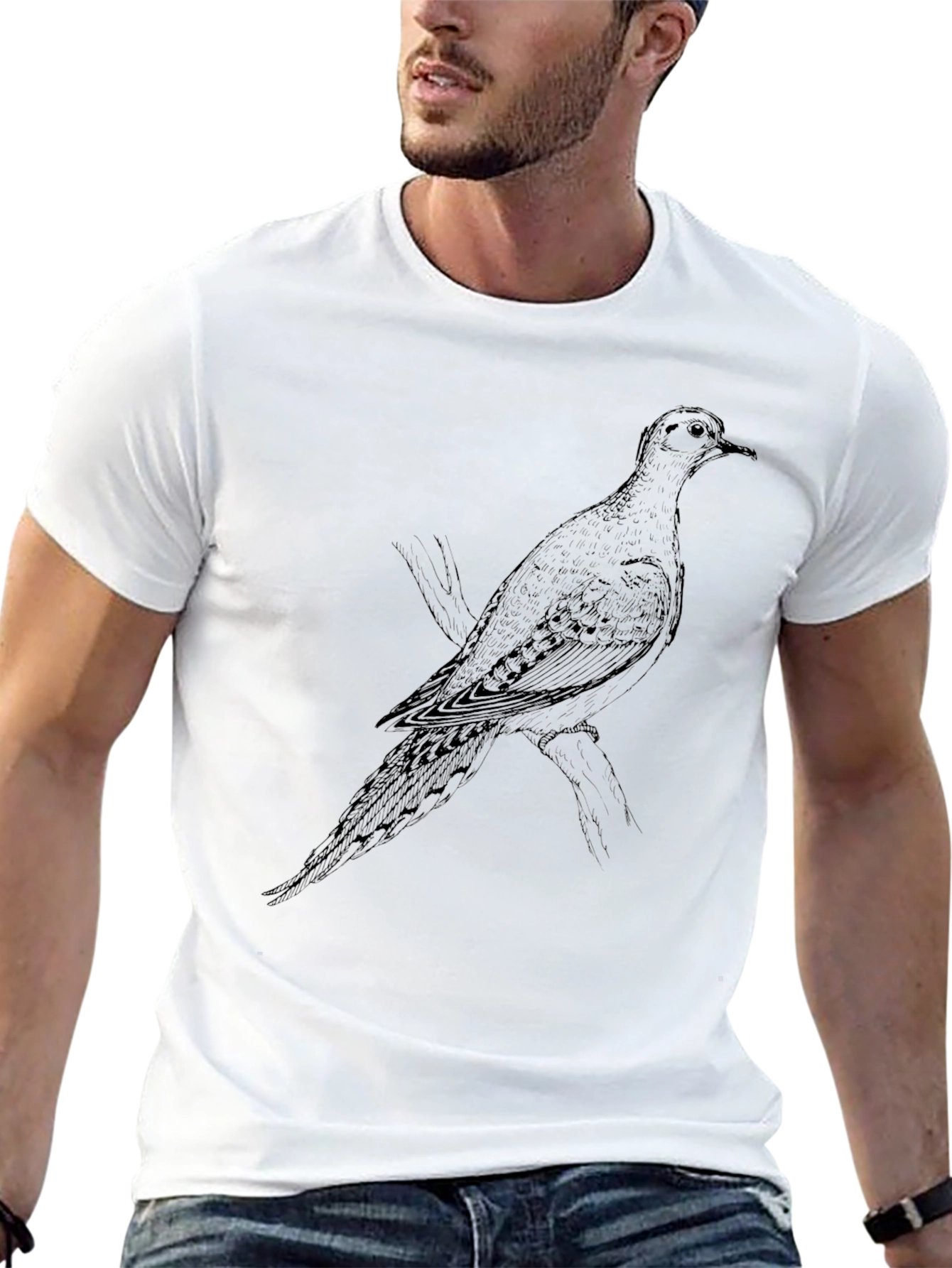 Bird Graphic Tee - Black