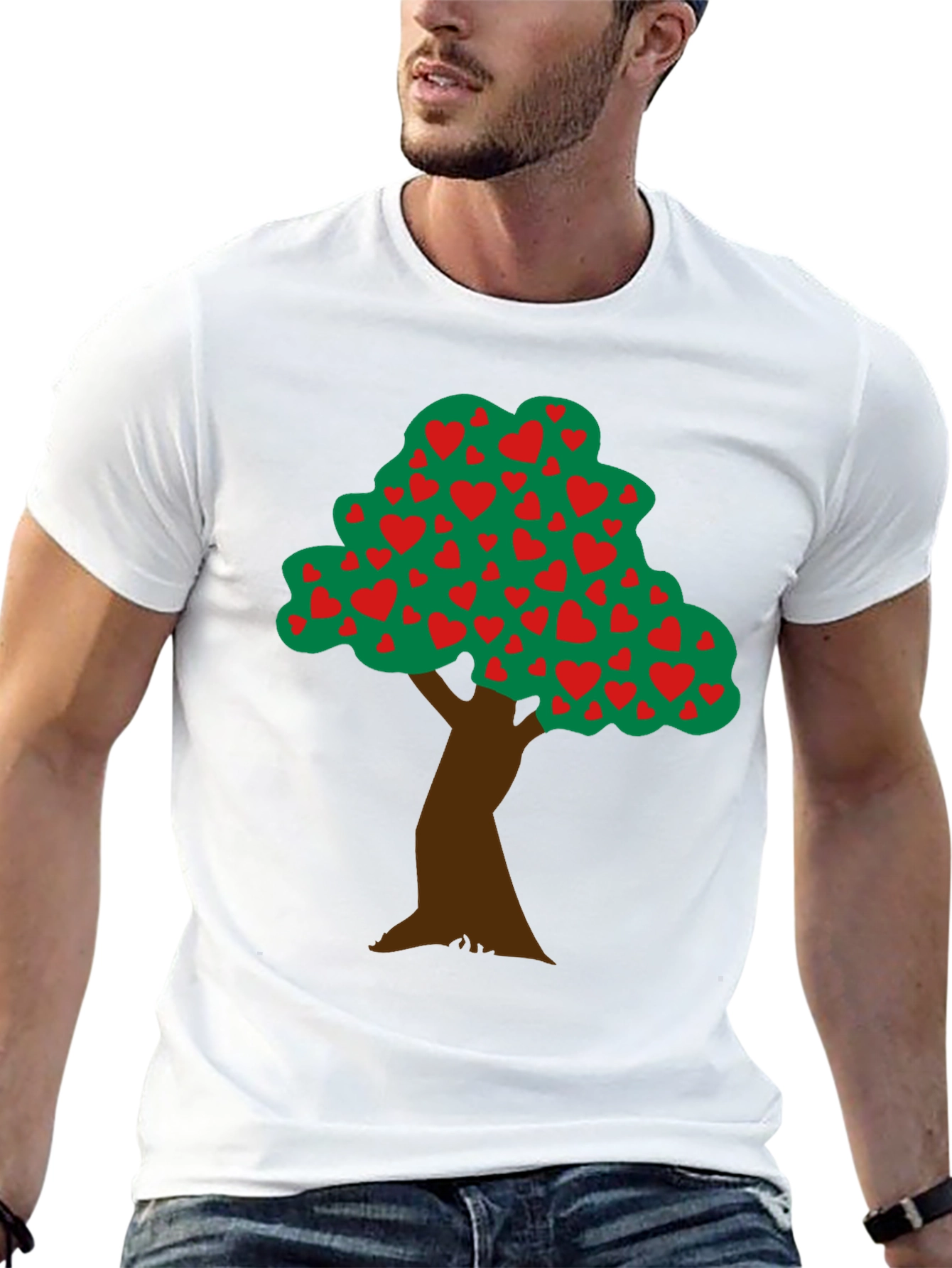Heart Tree Graphic Tee - Black Cotton Blend