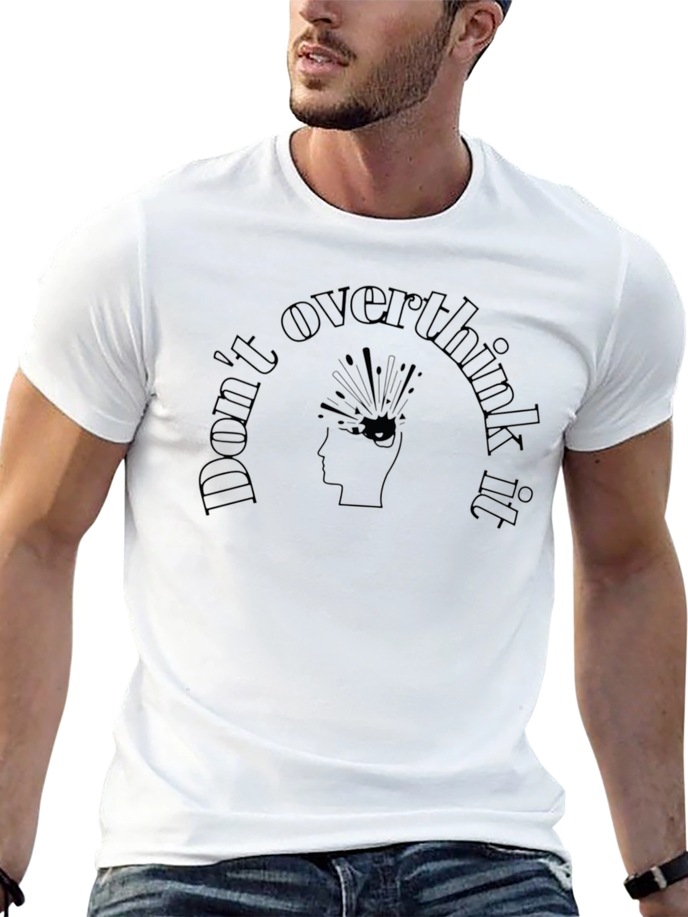 Dont Overthink It Graphic Tee - Black