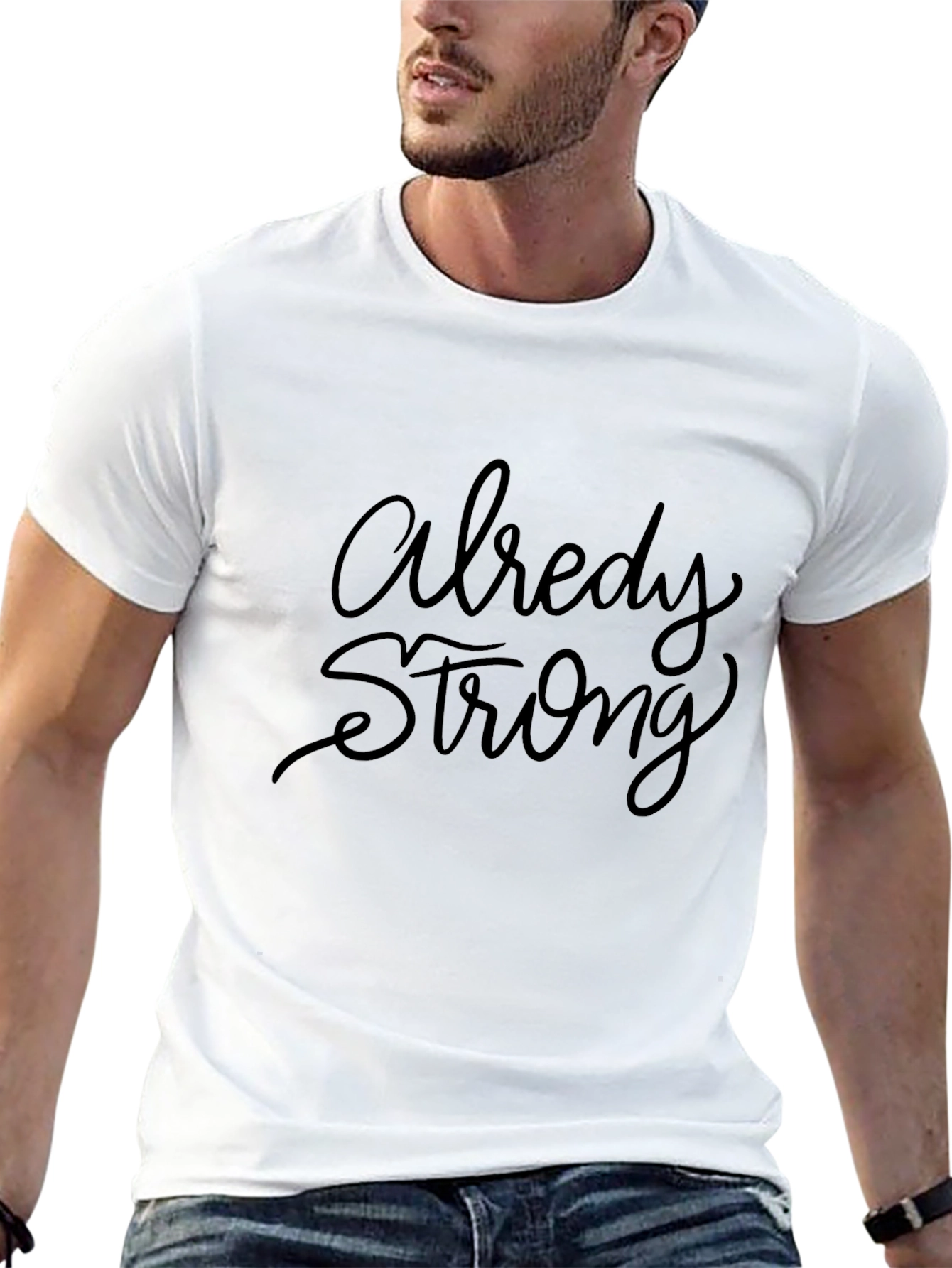 Already Strong Black Graphic Tee