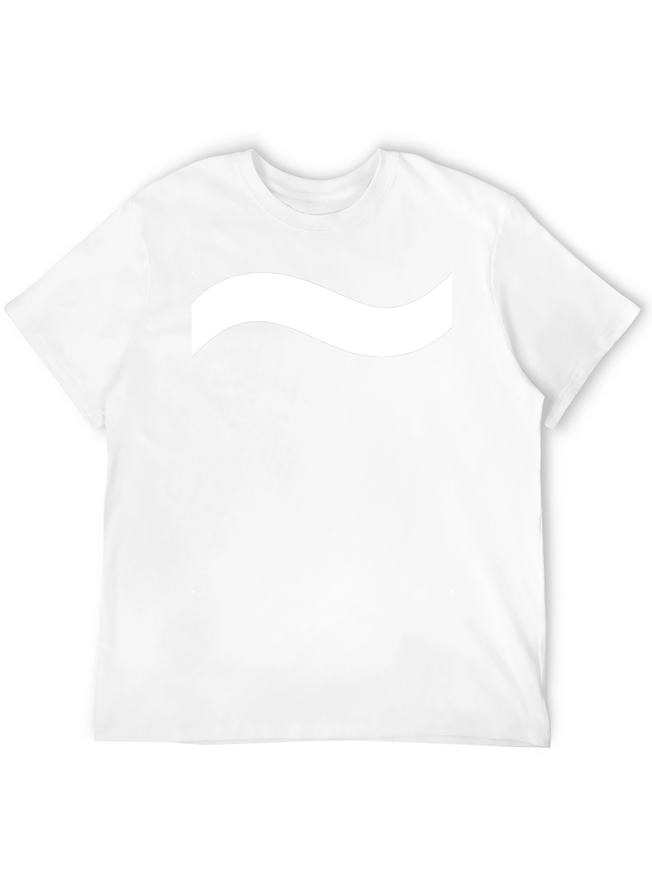 Mens Black T-Shirt with White Wave Design