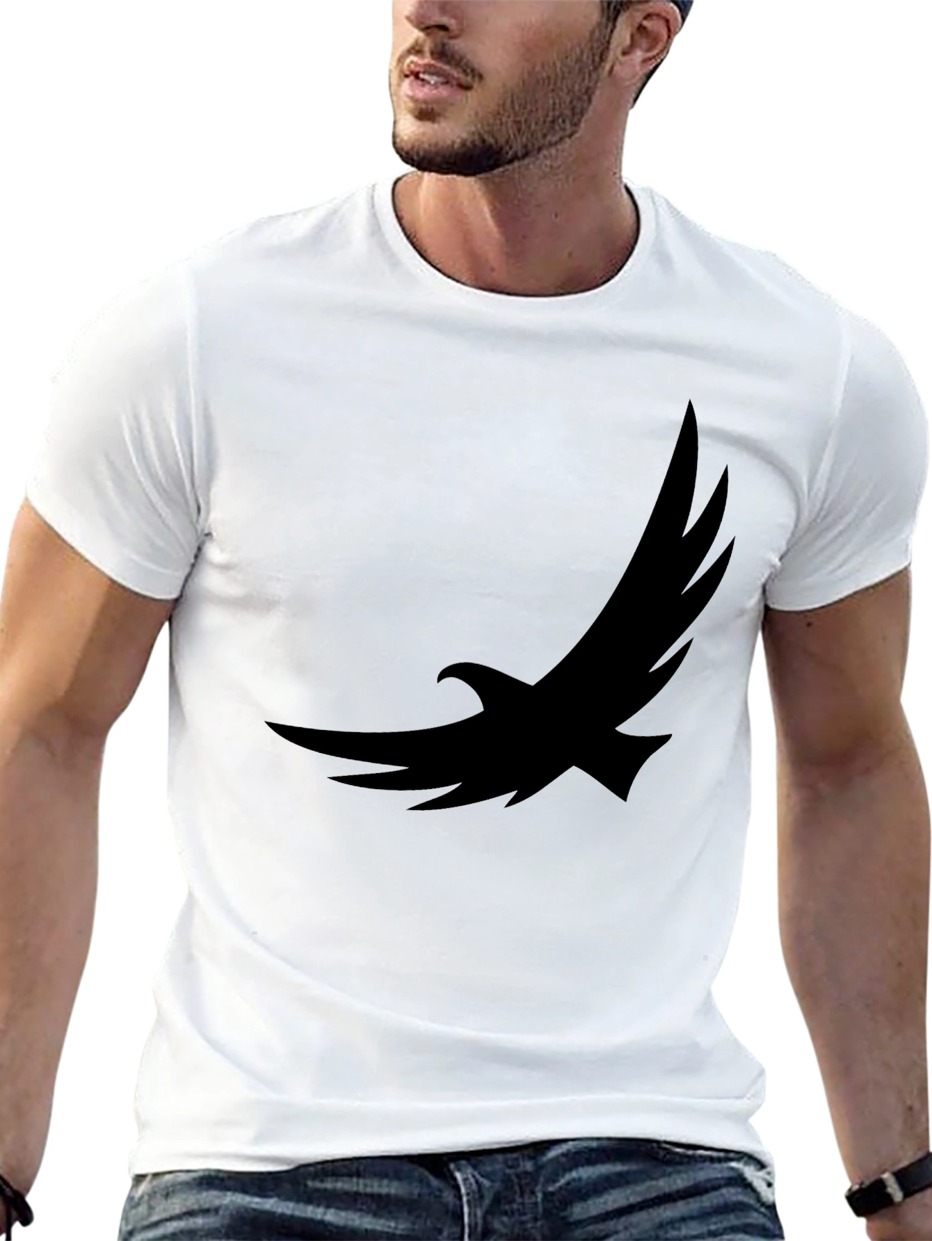 Black Eagle Graphic Tee - Soft Cotton Casual Shirt