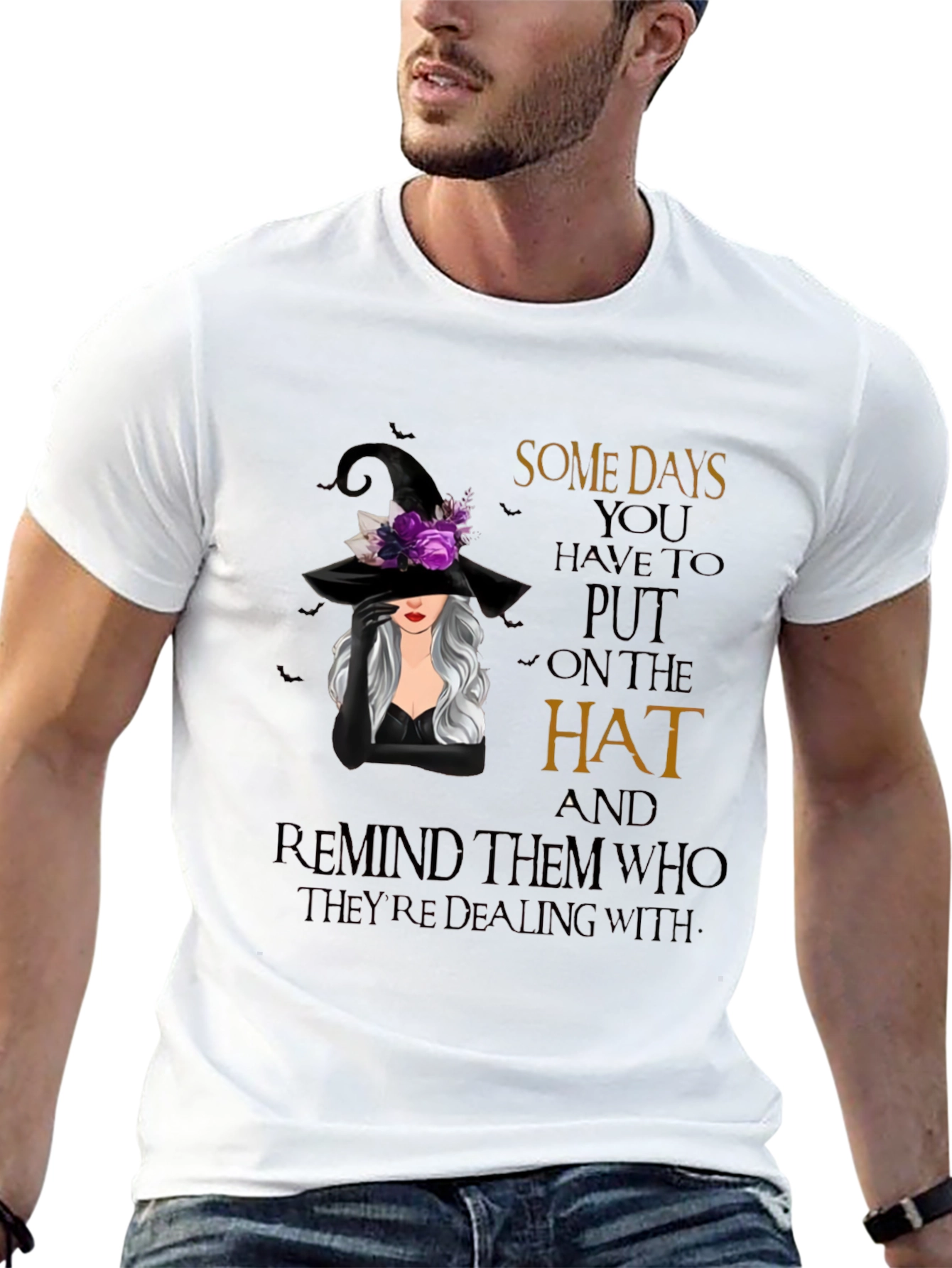 Witch Hat Graphic T-Shirt - Spooky Season Apparel