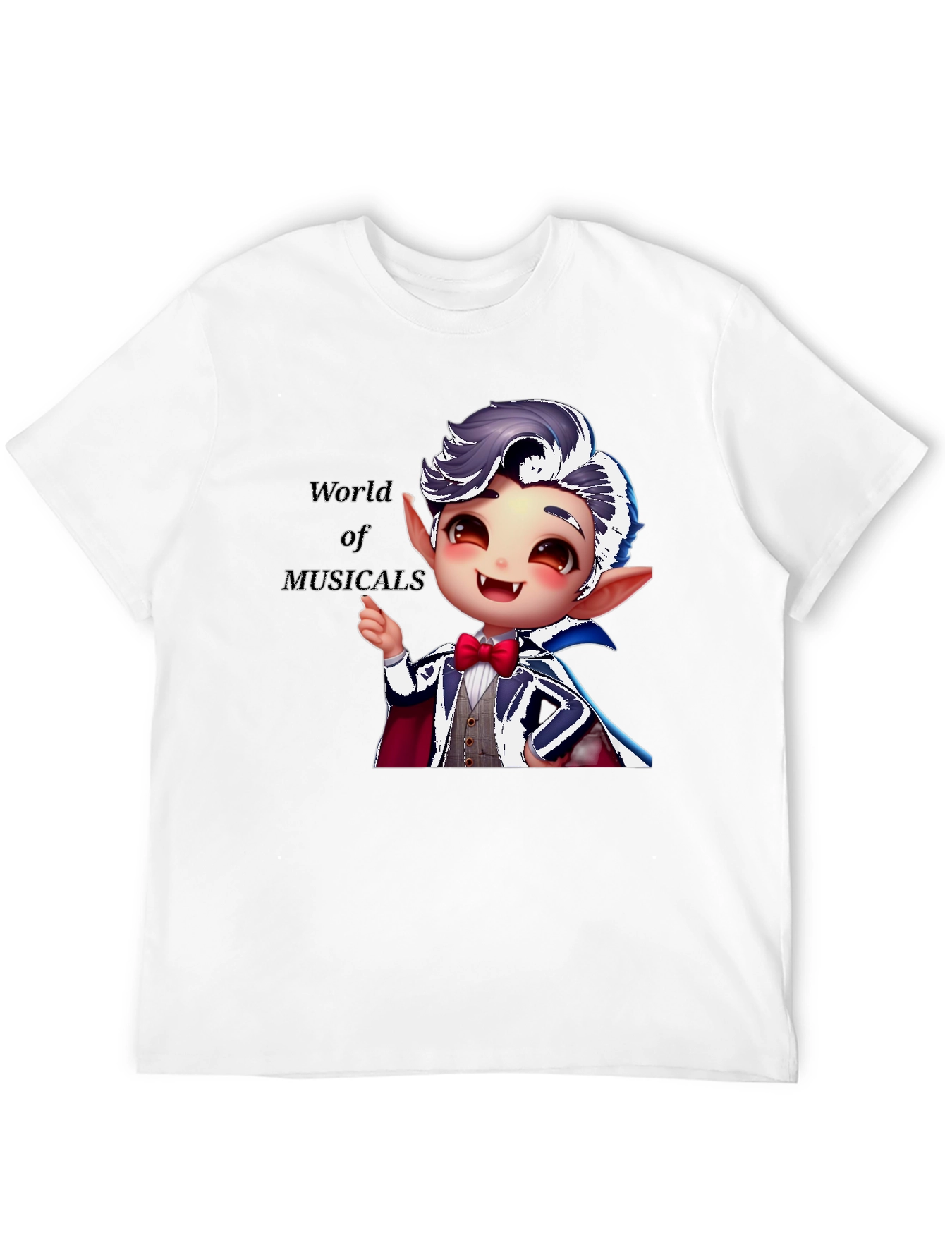 Musical Vampire Graphic Tee - Black Cotton Blend