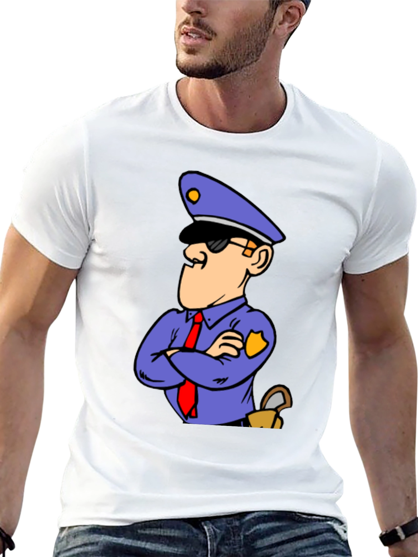 Cartoon Police T-Shirt - Cool Graphic Tee
