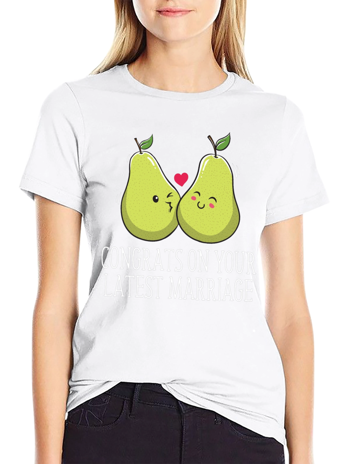 Congrats Marriage Pear Graphic T-Shirt
