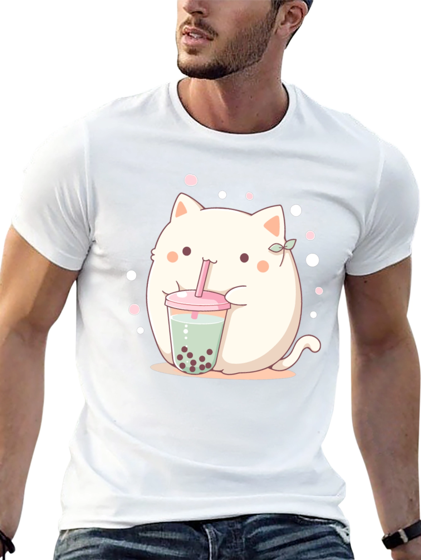 Cute Boba Cat T-Shirt - Kawaii Style