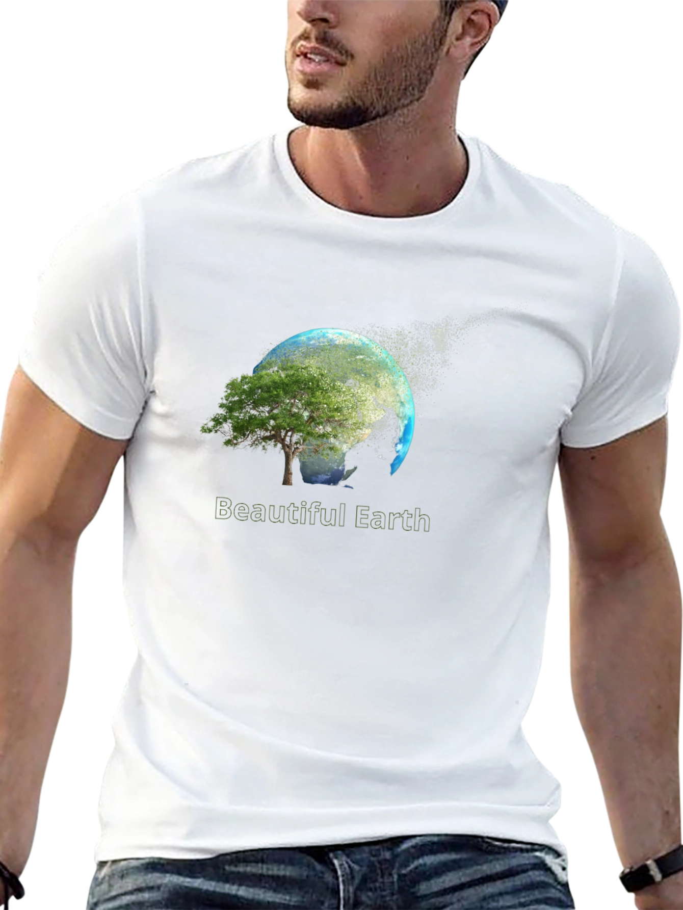 Beautiful Earth Graphic Print Black T-Shirt
