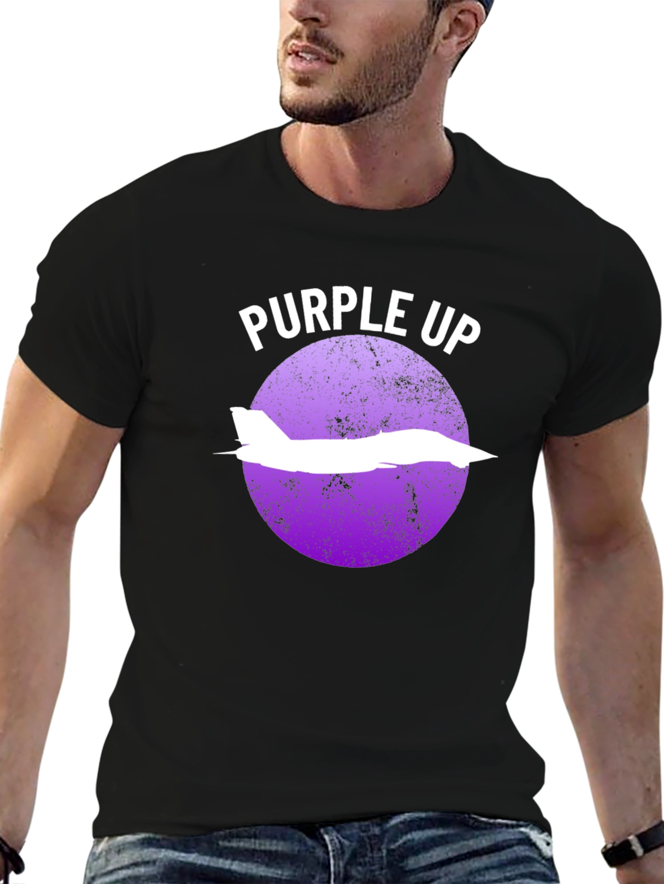 Purple Up T-Shirt with Jet Graphic