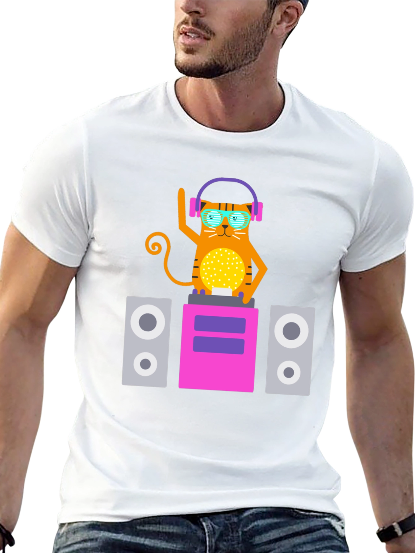DJ Cat T-Shirt - Cool Graphic Tee