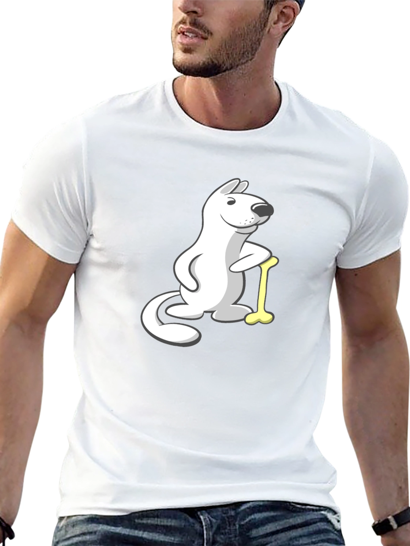Cartoon Dog with Bone T-Shirt
