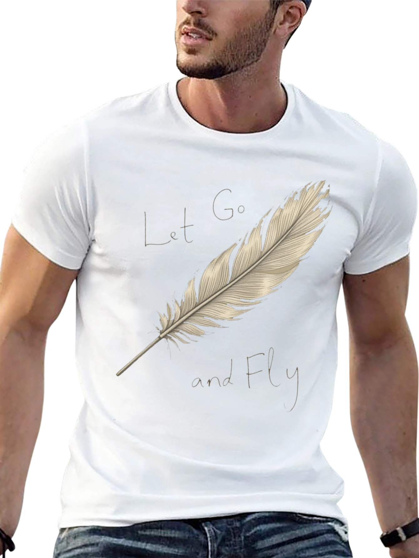 Let Go and Fly Feather Graphic T-Shirt