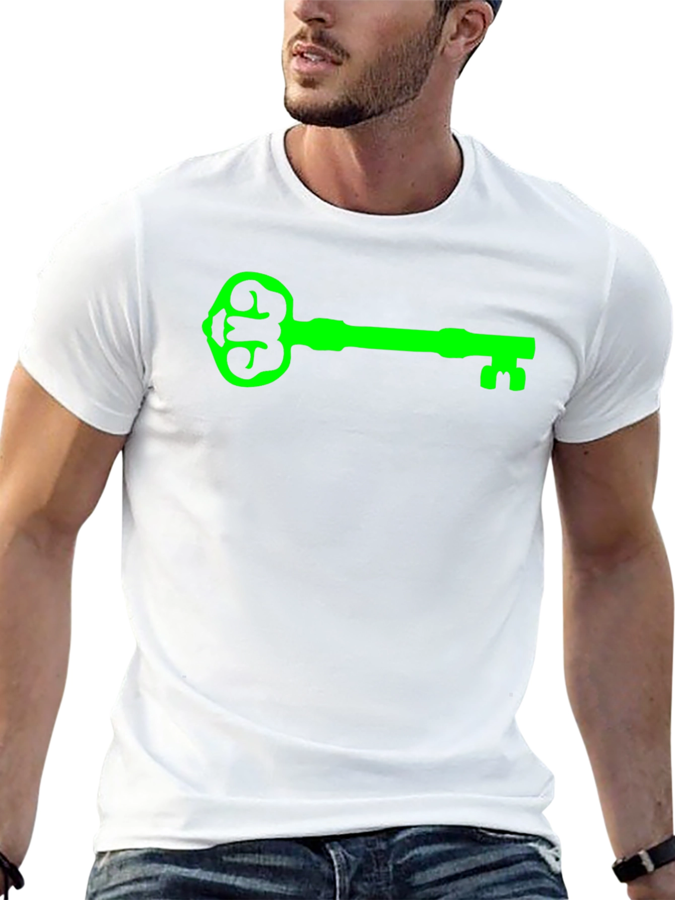 Green Key Graphic Black T-Shirt