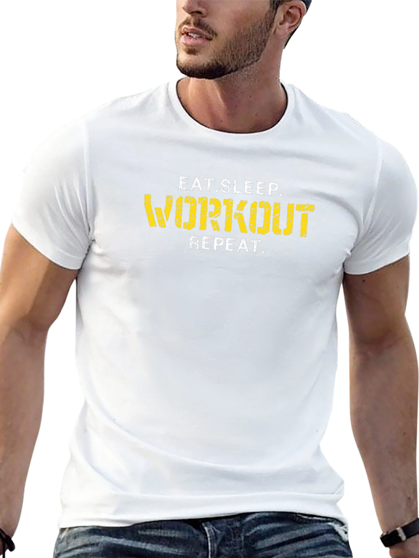 Eat Sleep Workout Repeat Graphic Tee