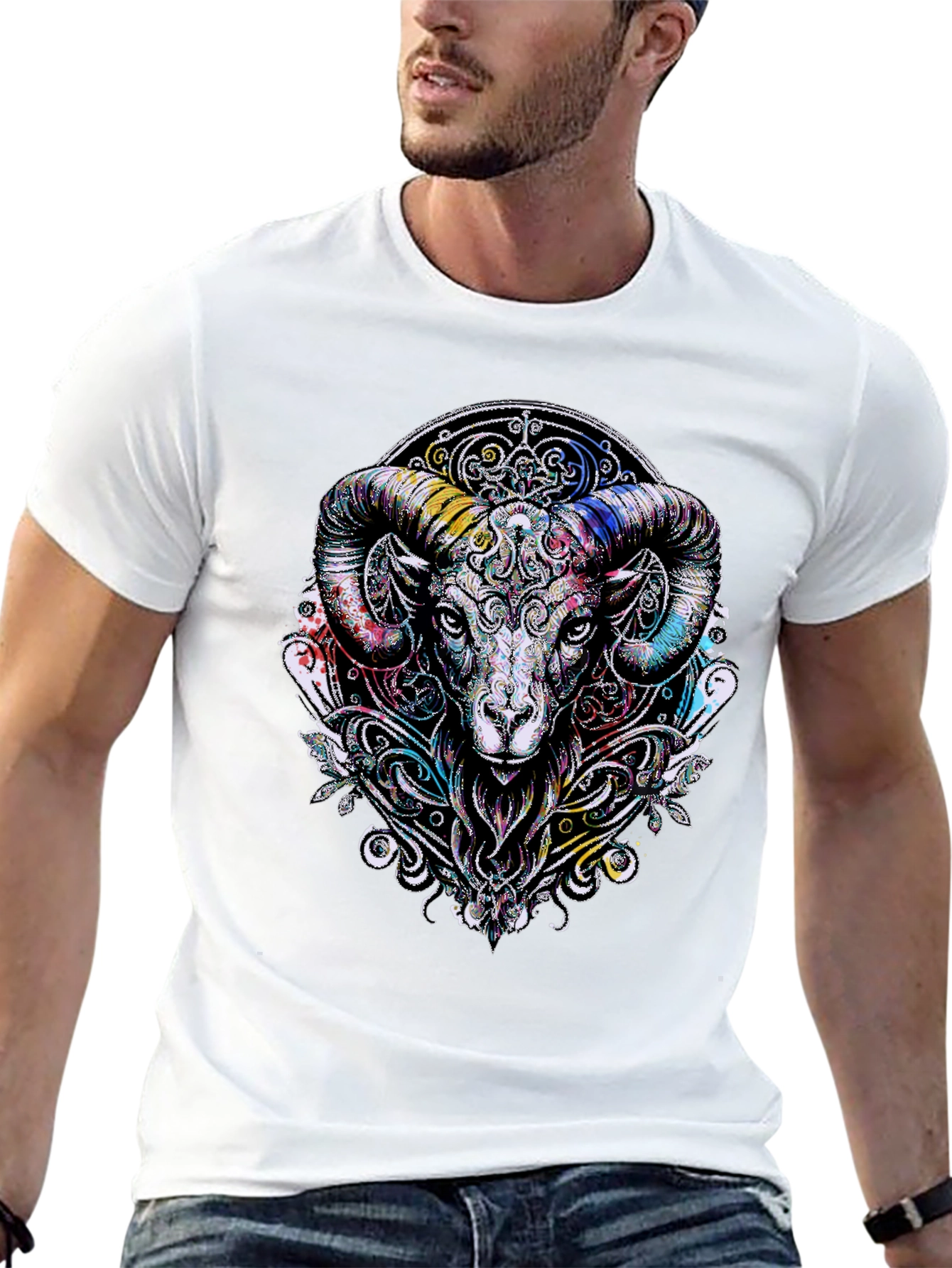 Aries Ram Graphic Black T-Shirt