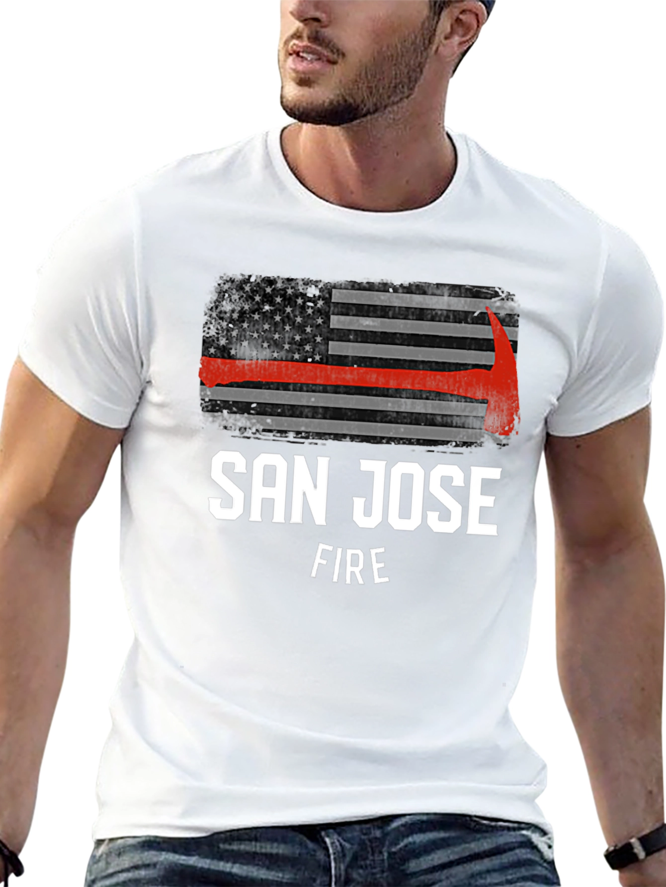 San Jose Fire T-Shirt - Thin Red Line Axe