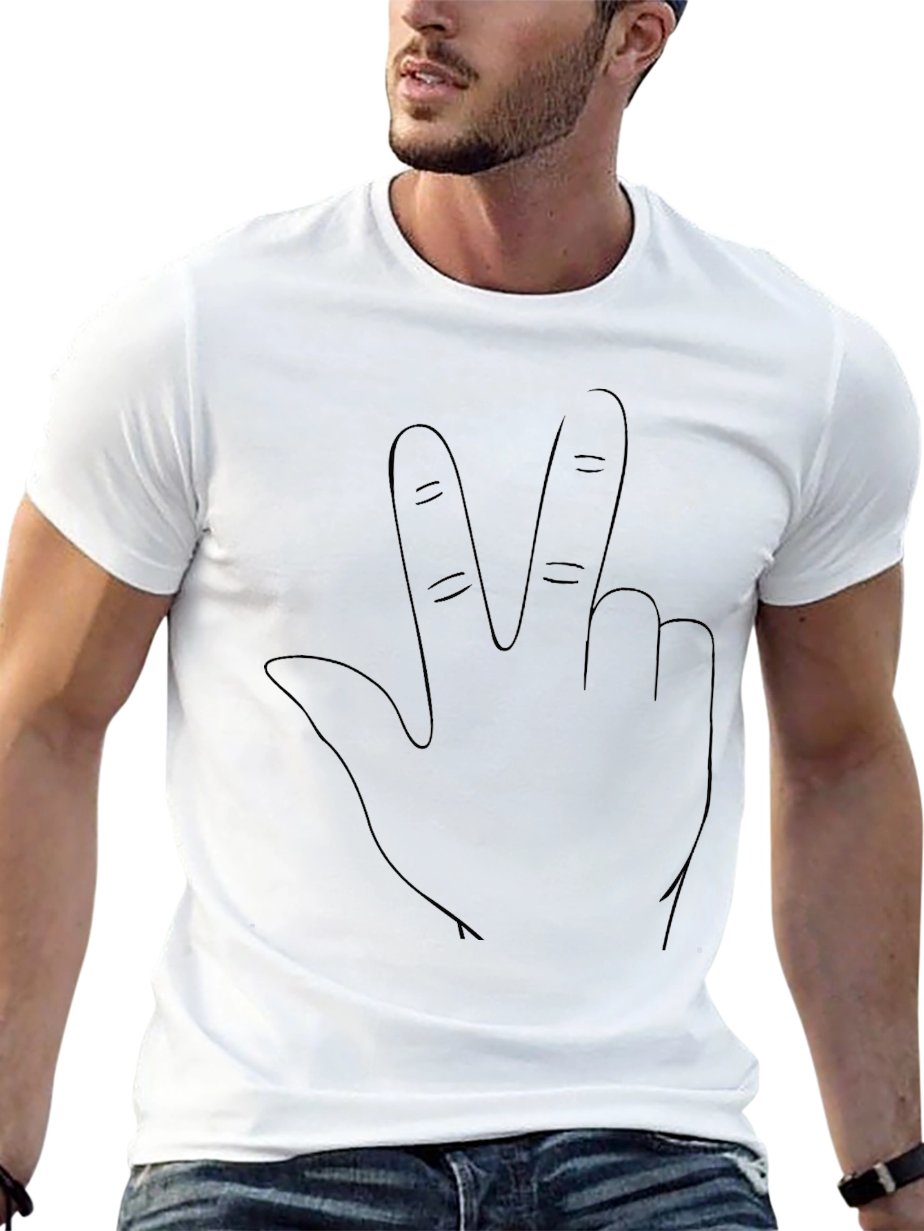 Black Hand Gesture Graphic Tee